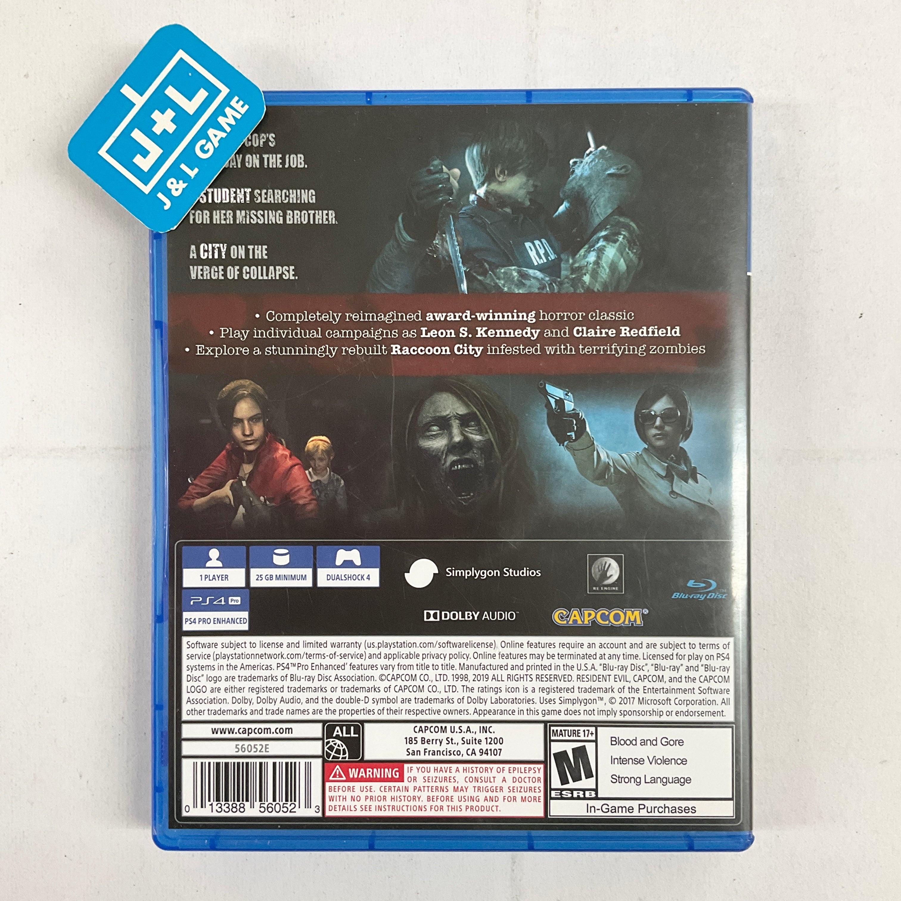 Resident Evil 2 - (PS4) PlayStation 4 [Pre-Owned] Video Games Capcom   