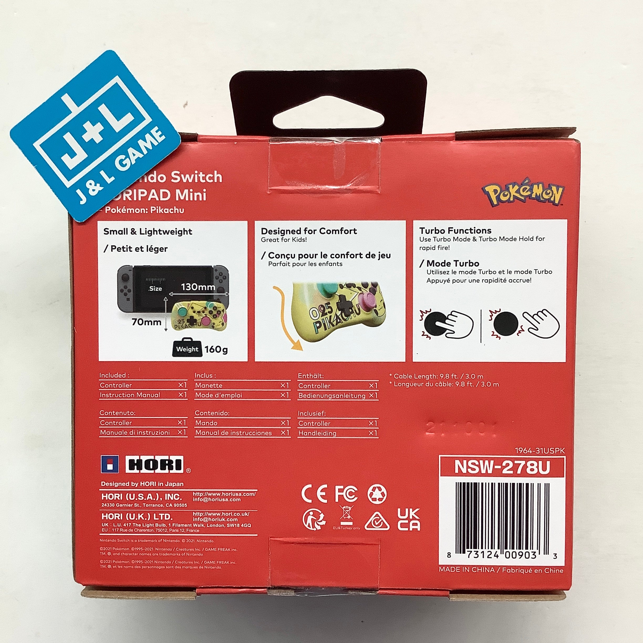 HORI Nintendo Switch HORIPAD Mini Wired Controller Pad (Pikachu POP) - (NSW Nintendo Switch Accessories HORI   