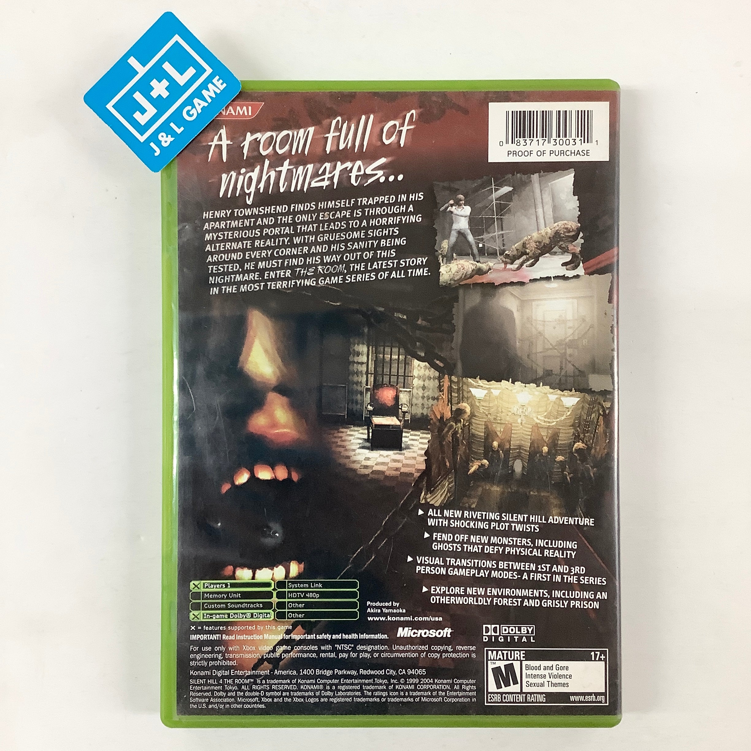 Silent Hill 4: The Room - (XB) Xbox [Pre-Owned] Video Games Konami   