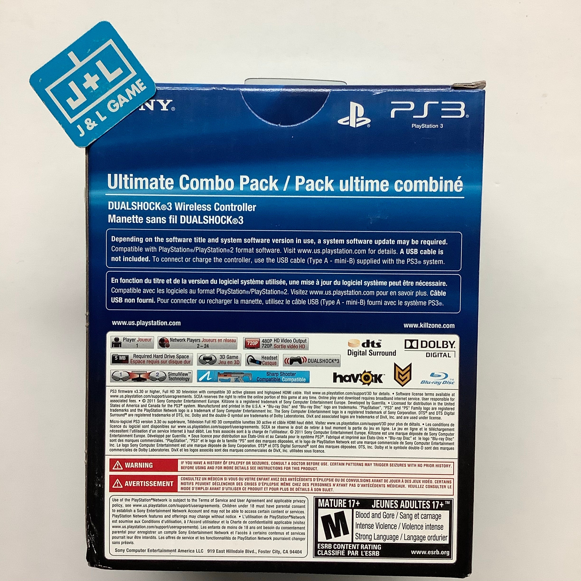 SONY Playstation 3 Killzone 3 & DUALSHOCK3 Wireless Controller - (PS3) Playstation 3 (Ultimate Combo Pack) Video Games PlayStation   