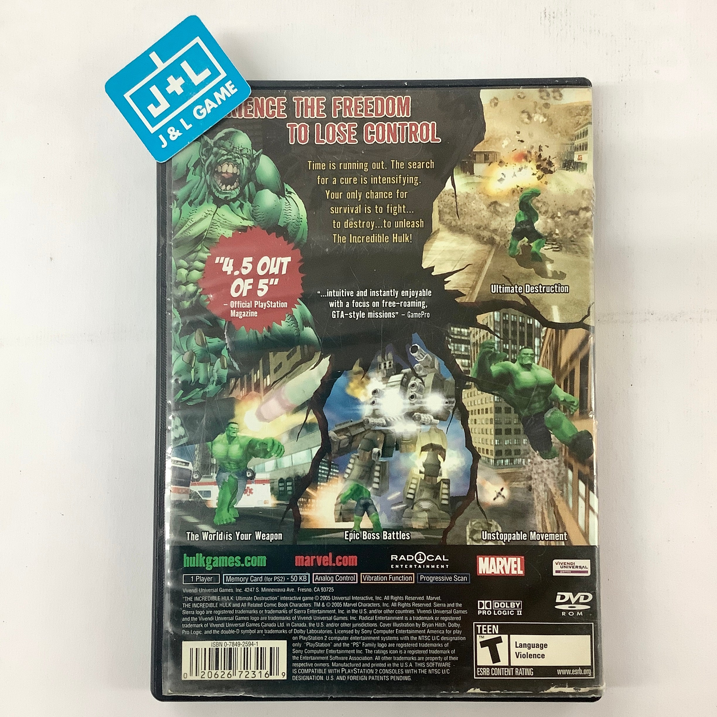 The Incredible Hulk: Ultimate Destruction - (PS2) PlayStation 2 [Pre-Owned] Video Games VU Games   