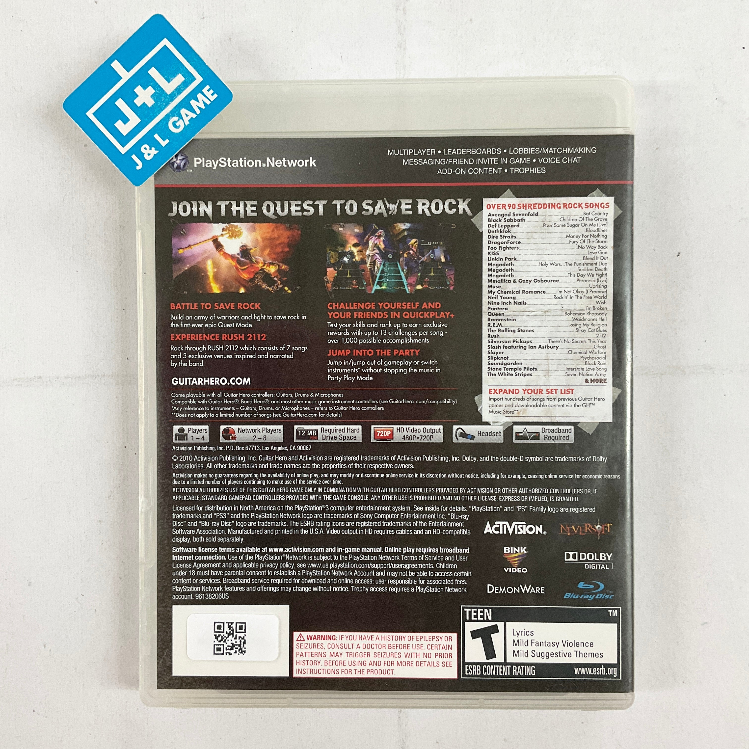 Guitar Hero: Warriors of Rock - (PS3) PlayStation 3 [Pre-Owned] Video Games Activision   