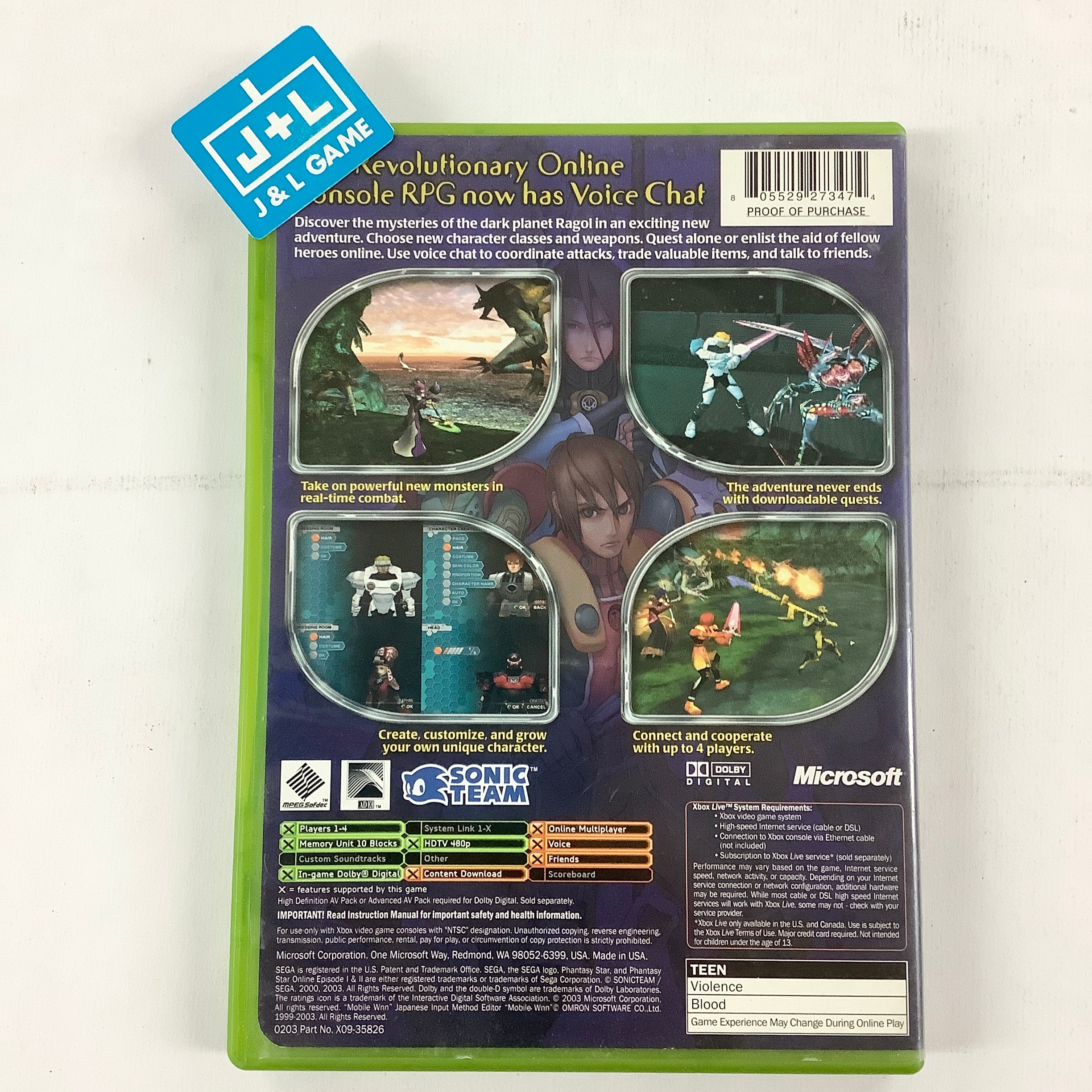 Phantasy Star Online Episode I & II - (XB) Xbox [Pre-Owned] Video Games Microsoft Game Studios   