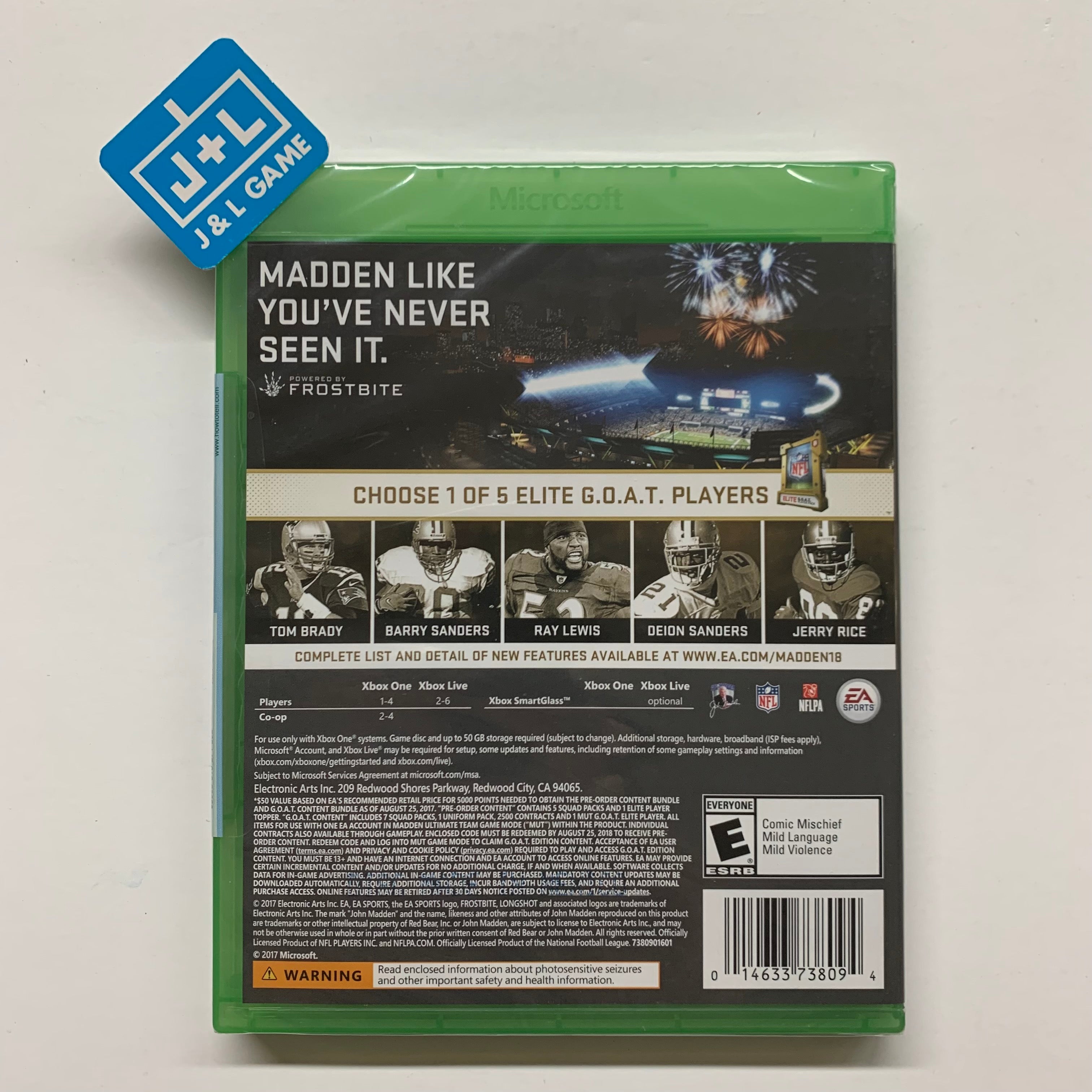 Madden NFL 18 (G.O.A.T. Edition) - (XB1) Xbox One Video Games Electronic Arts   