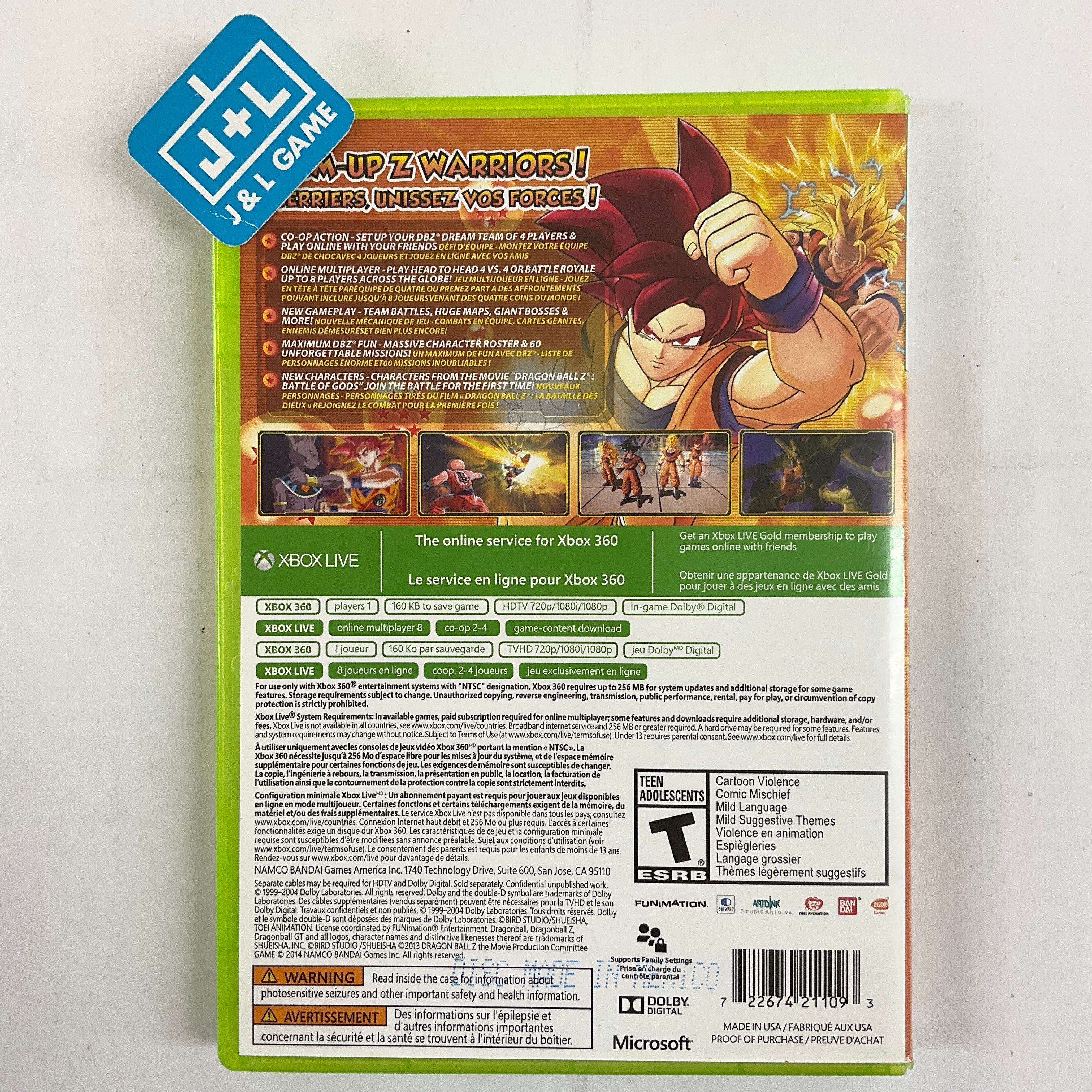 Dragon Ball Z: Battle of Z - Xbox 360 [Pre-Owned] | J&L Game