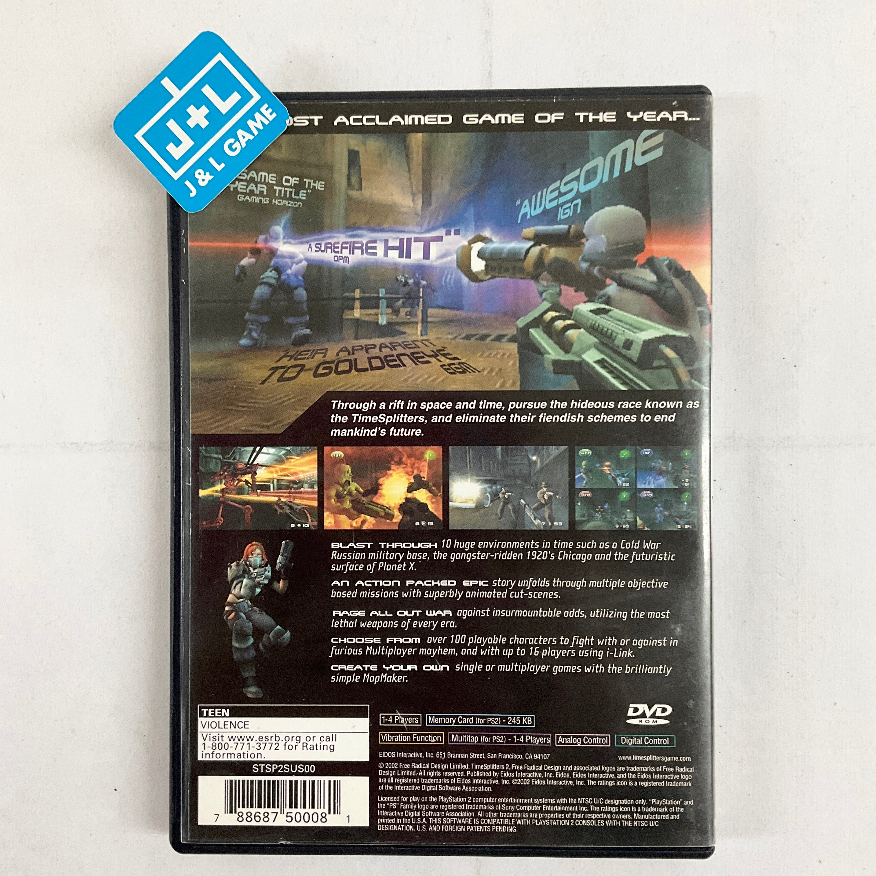 TimeSplitters 2 - (PS2) PlayStation 2 [Pre-Owned] Video Games Eidos Interactive   