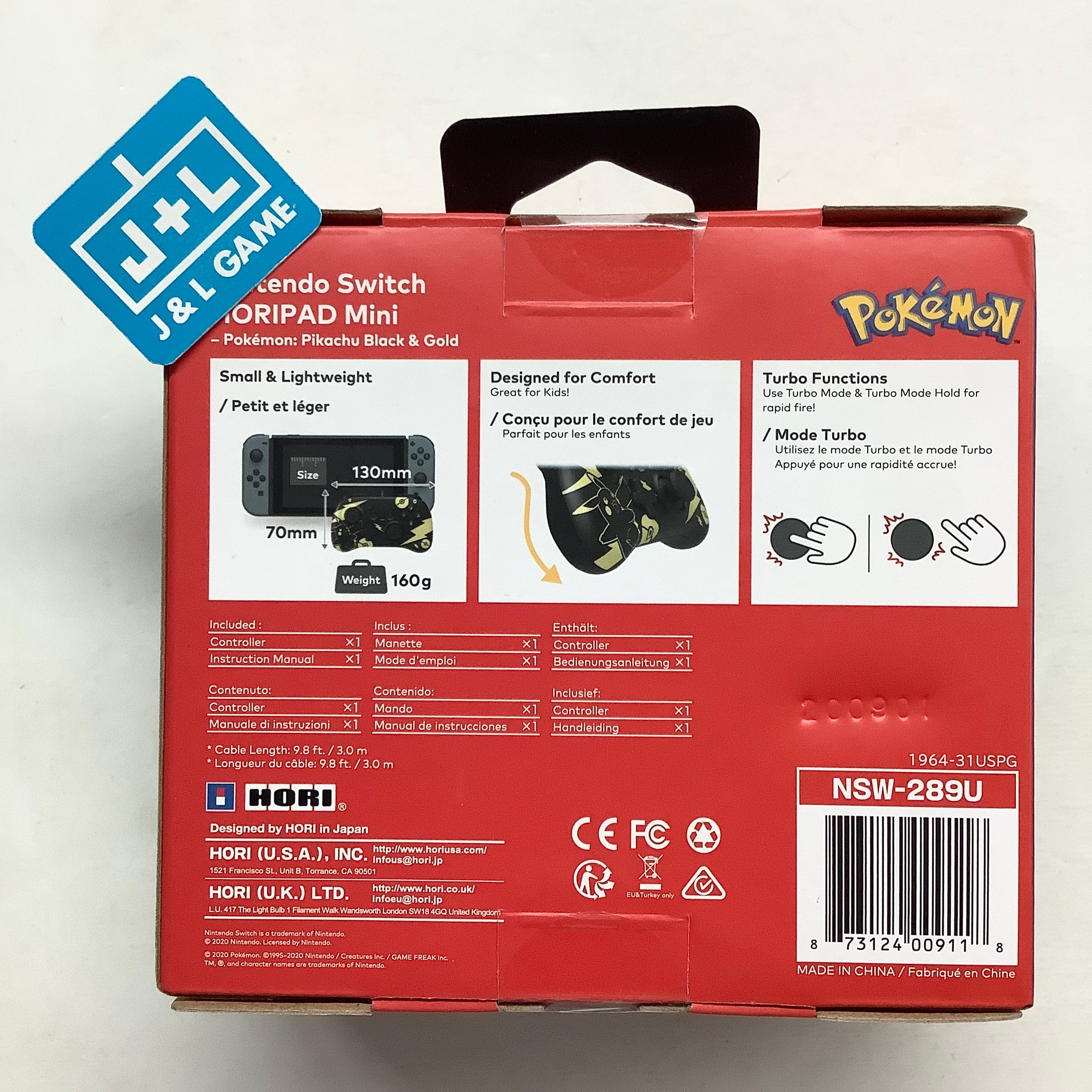 HORI Nintendo Switch HORIPAD Mini (Pikachu Black & Gold) - (NSW) Nintendo Switch Accessories HORI   
