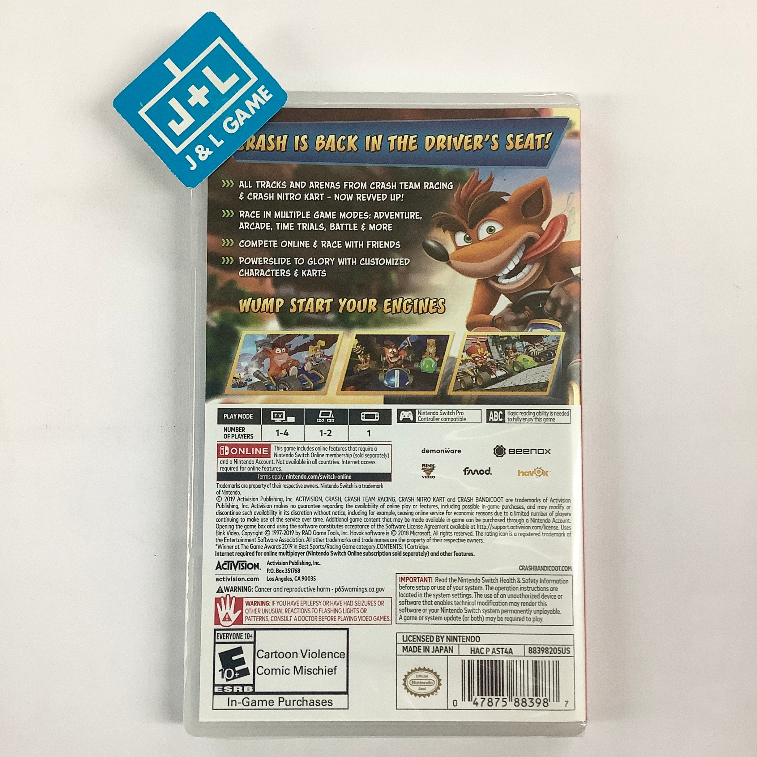 Crash Team Racing: Nitro Fueled - (NSW) Nintendo Switch Video Games Activision   