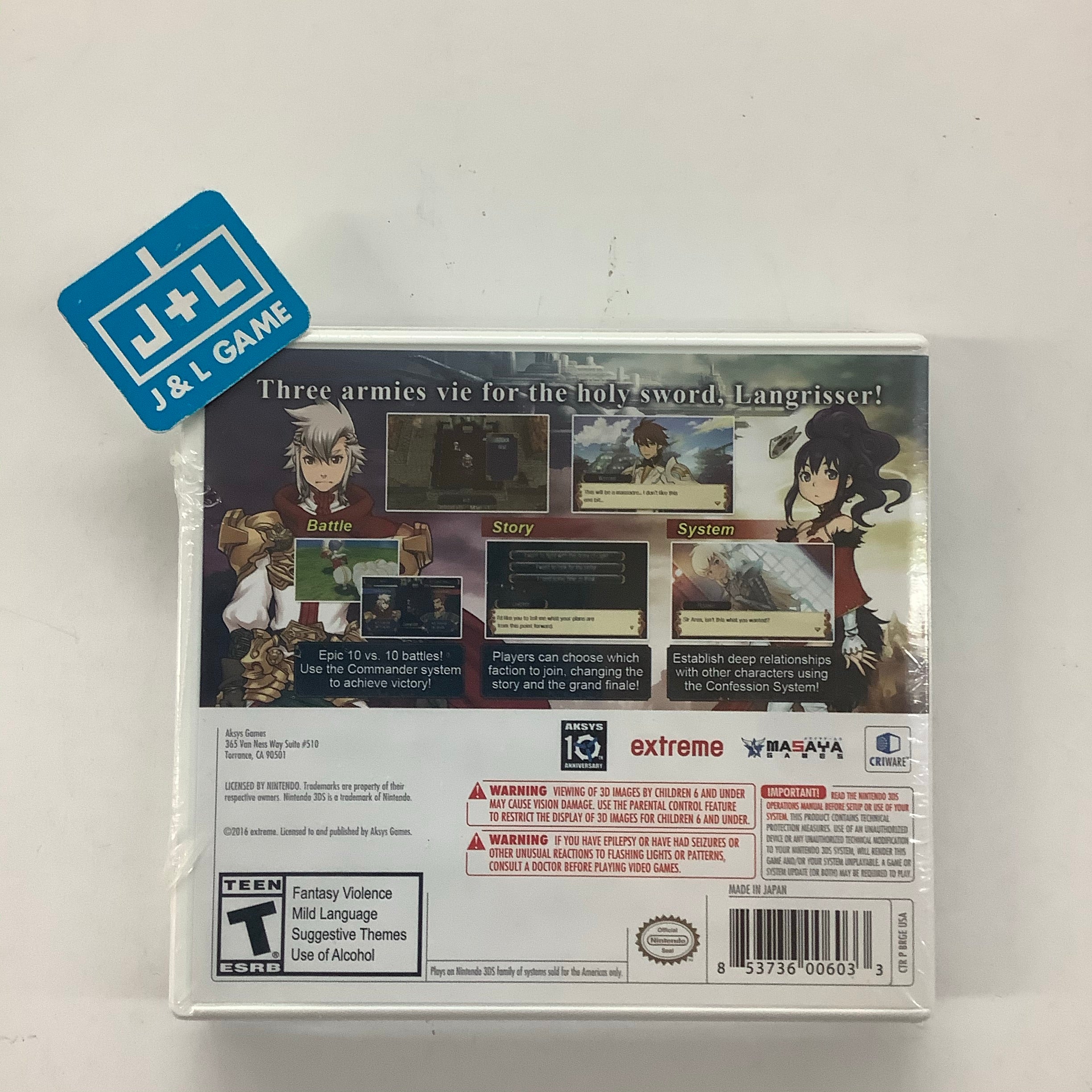 Langrisser Re:Incarnation -TENSEI- (w/ Artbook & Soundtrack CD) - Nintendo 3DS Video Games Aksys Games   
