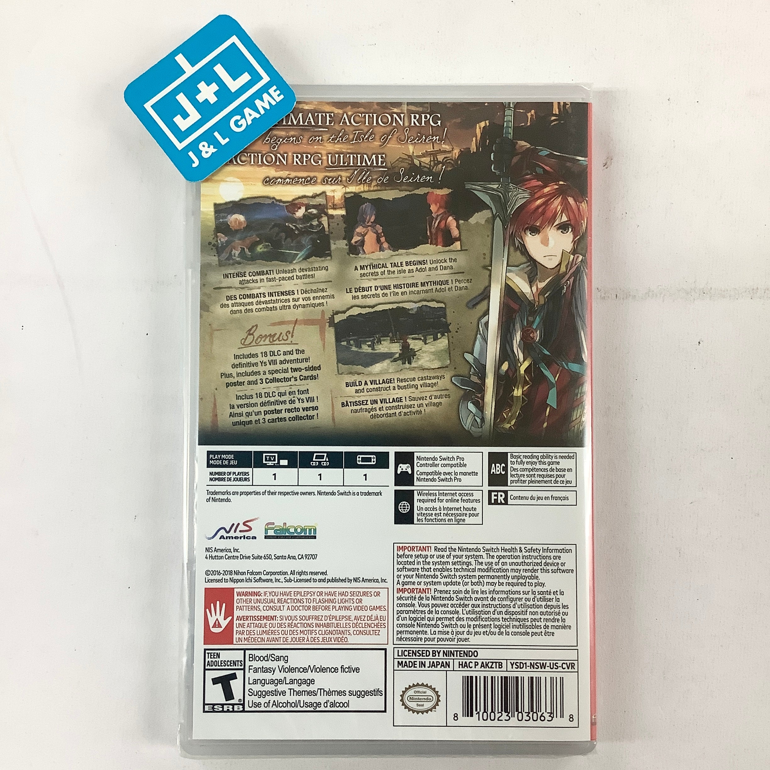 イースVIII Lacrimosa of DANA 新品未開封！ Switch Buy Nintendo Switch Ys VIII: Lacrimosa of Dana Import | eStarland