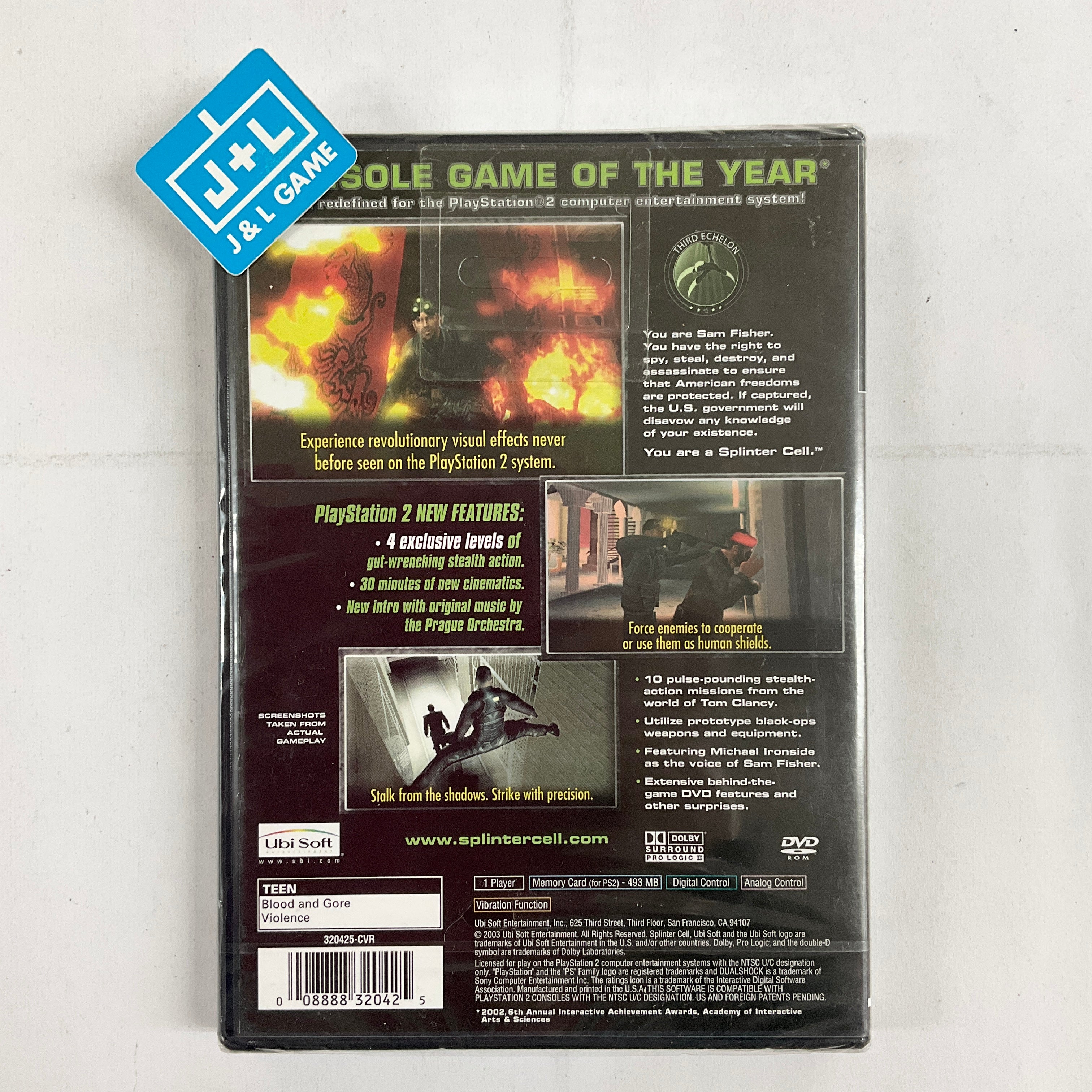 Tom Clancy's Splinter Cell - (PS2) PlayStation 2 Video Games Ubisoft   
