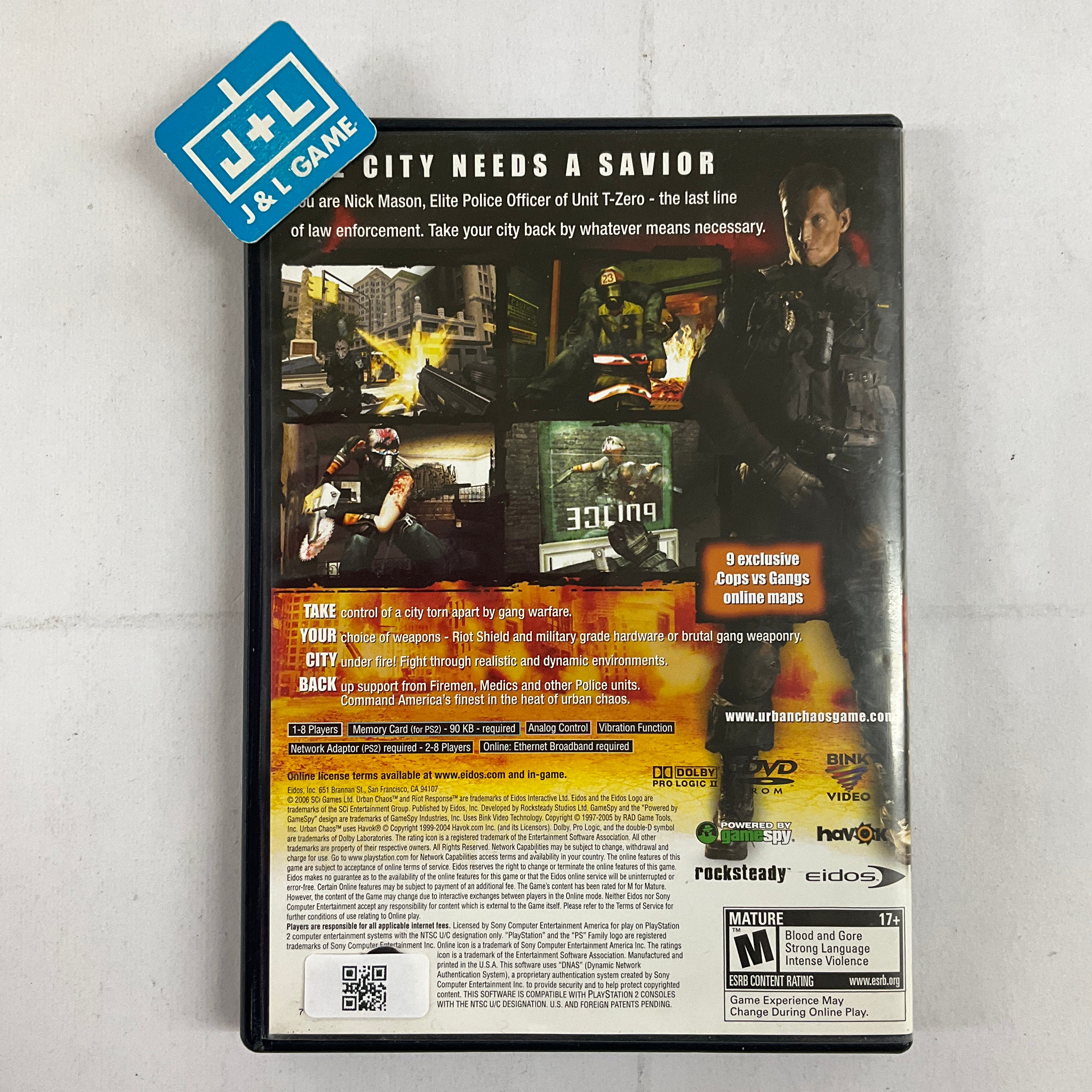 Urban Chaos Riot Response - (PS2) PlayStation 2 [Pre-Owned] Video Games Eidos Interactive   