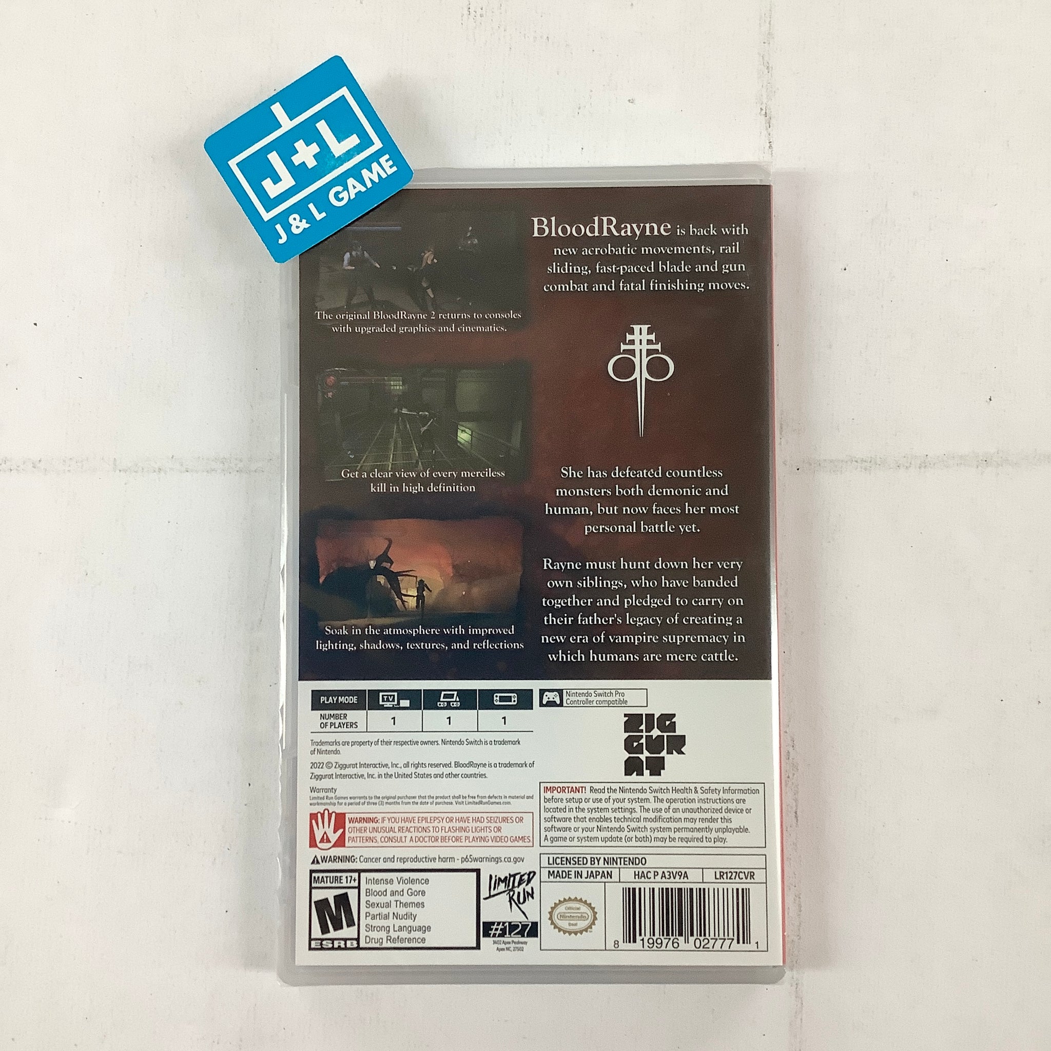 BloodRayne Revamped – Limited Run Games #126 – Nintendo Switch – Neuf Sous Blister