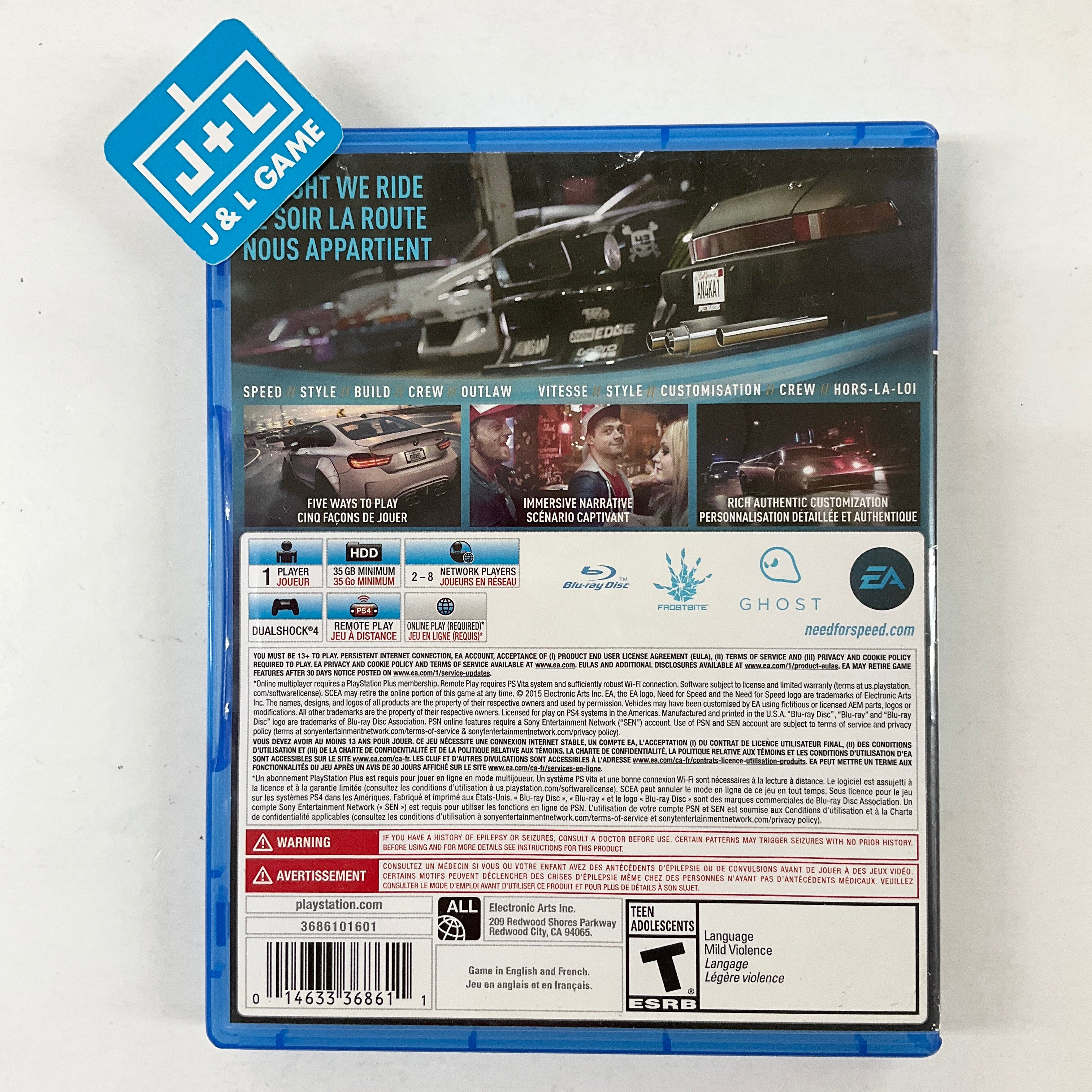 Need for Speed  - (PS4) PlayStation 4 [Pre-Owned] Video Games Electronic Arts   