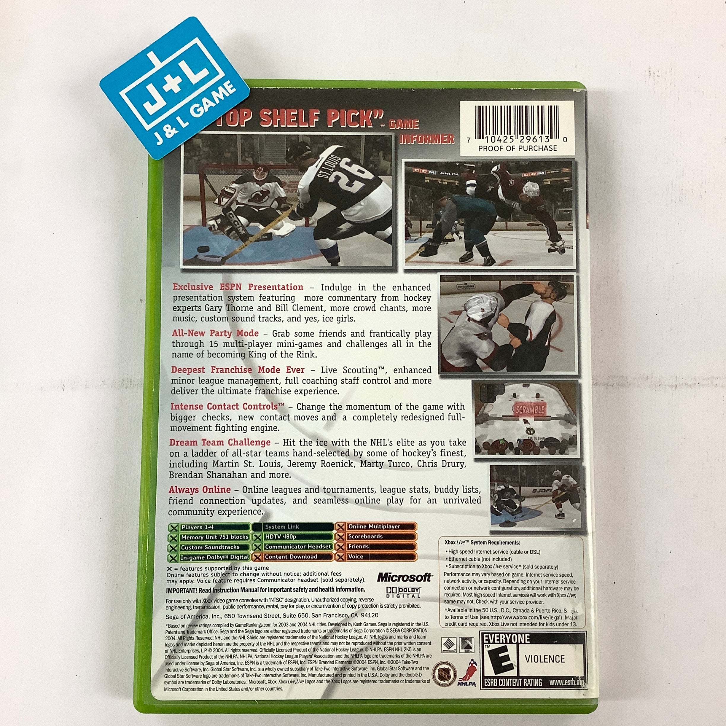 ESPN NHL 2K5 - (XB) Xbox [Pre-Owned] Video Games Sega   