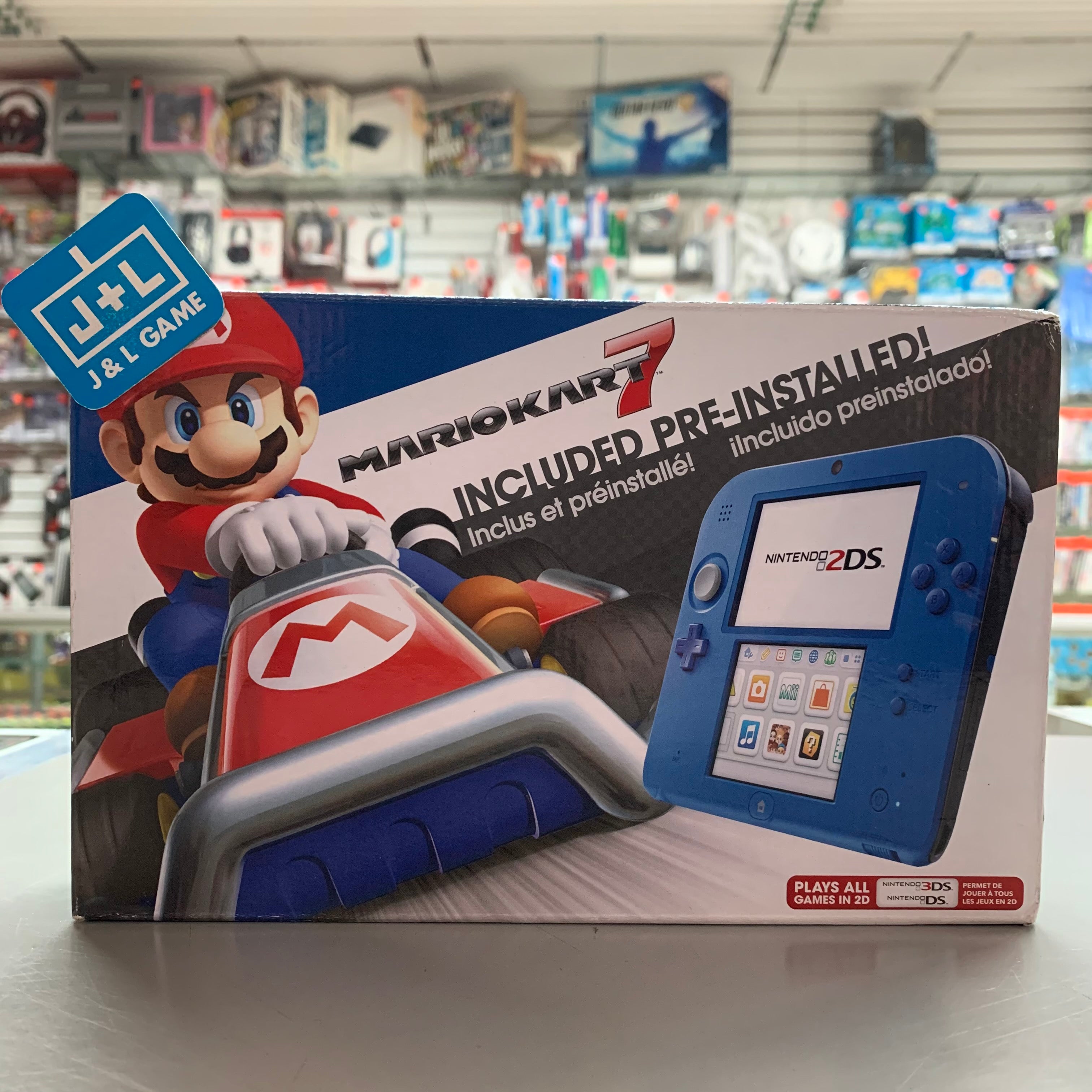 Nintendo 2DS Console - (Electric Blue) with Mario Kart 7 - Nintendo 3DS Consoles Nintendo   