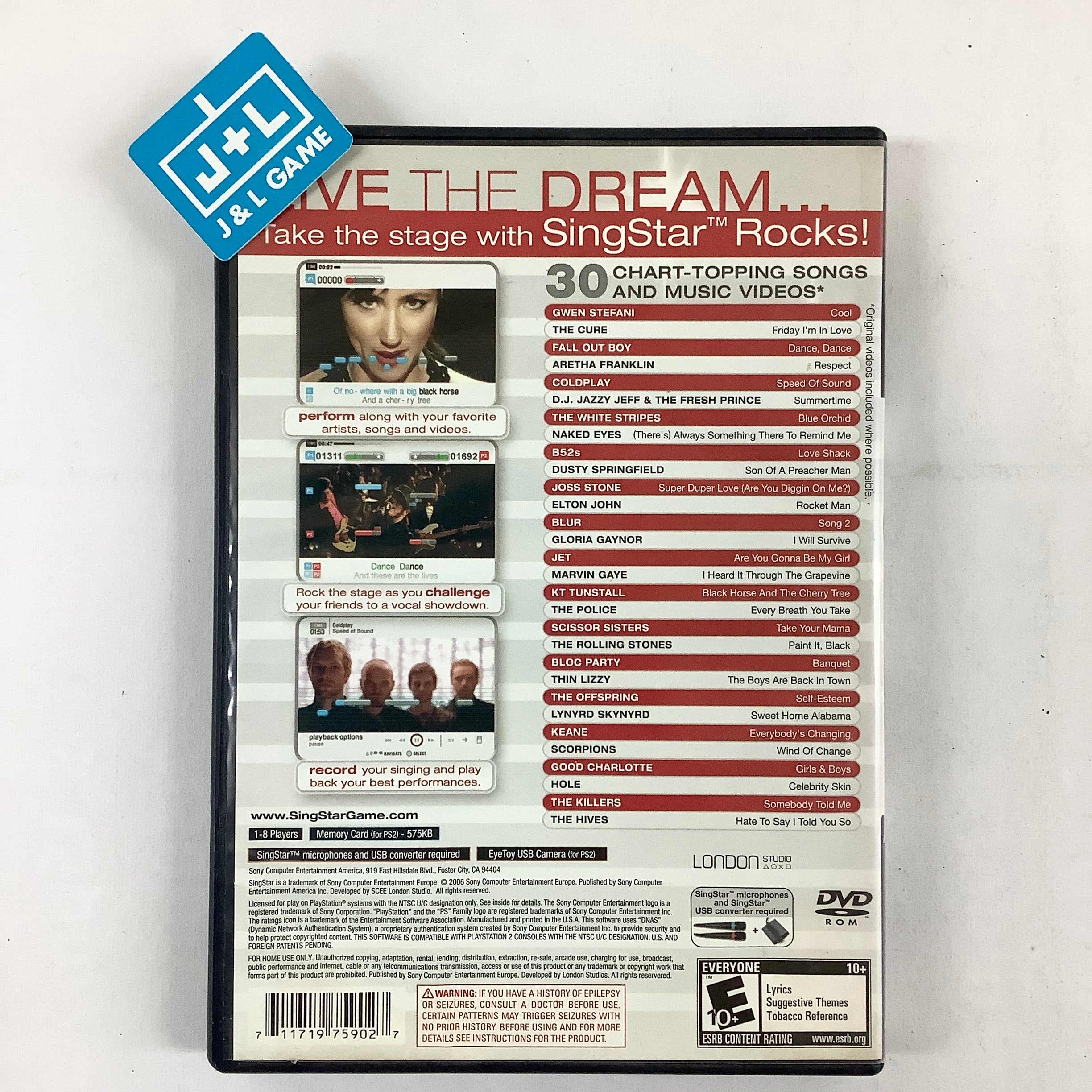 SingStar Rocks! - (PS2) PlayStation 2 [Pre-Owned] Video Games SCEA   