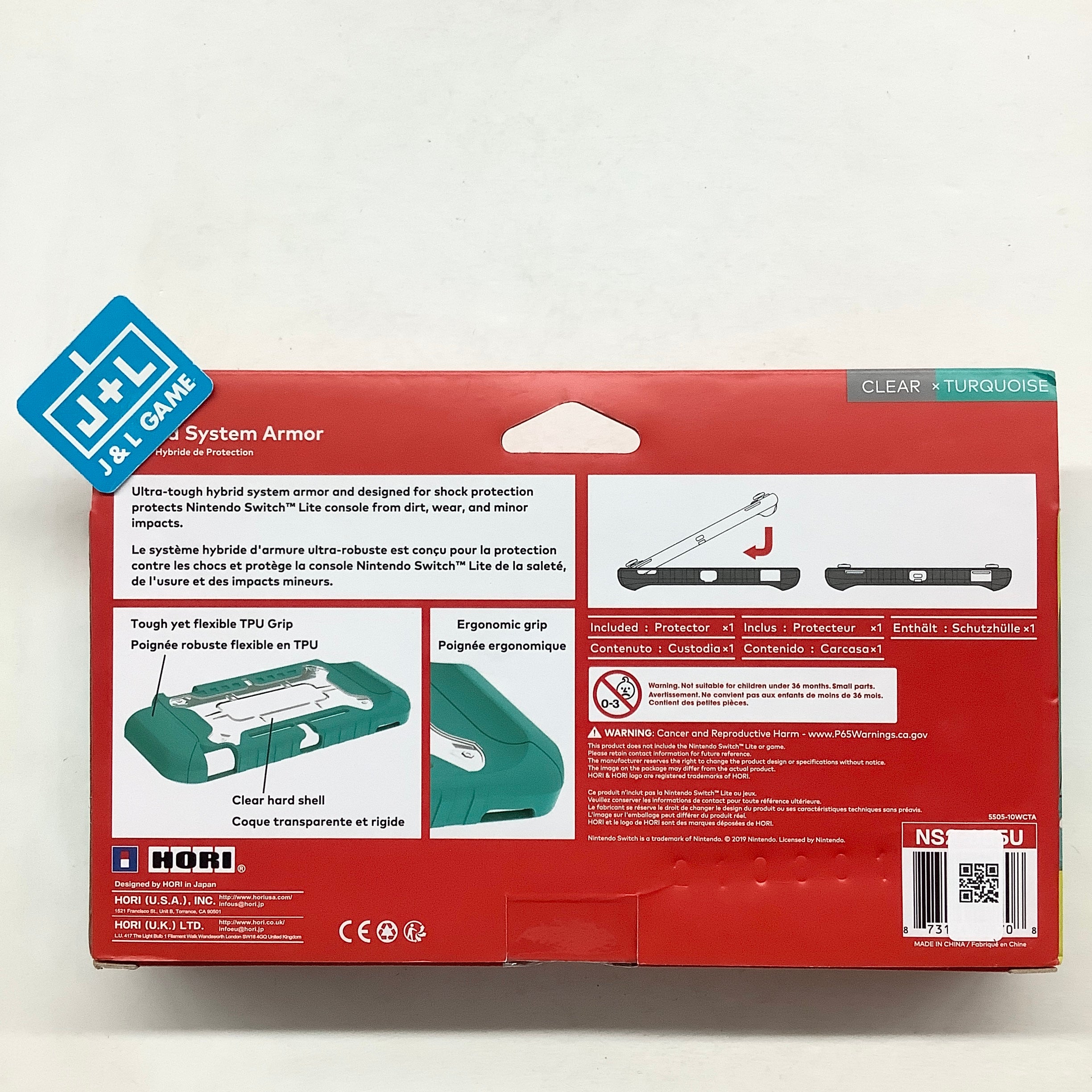 HORI Nintendo Switch Lite Hybrid System Armor (Turquoise)  - (NSW) Nintendo Switch (European Import) Accessories Hori   