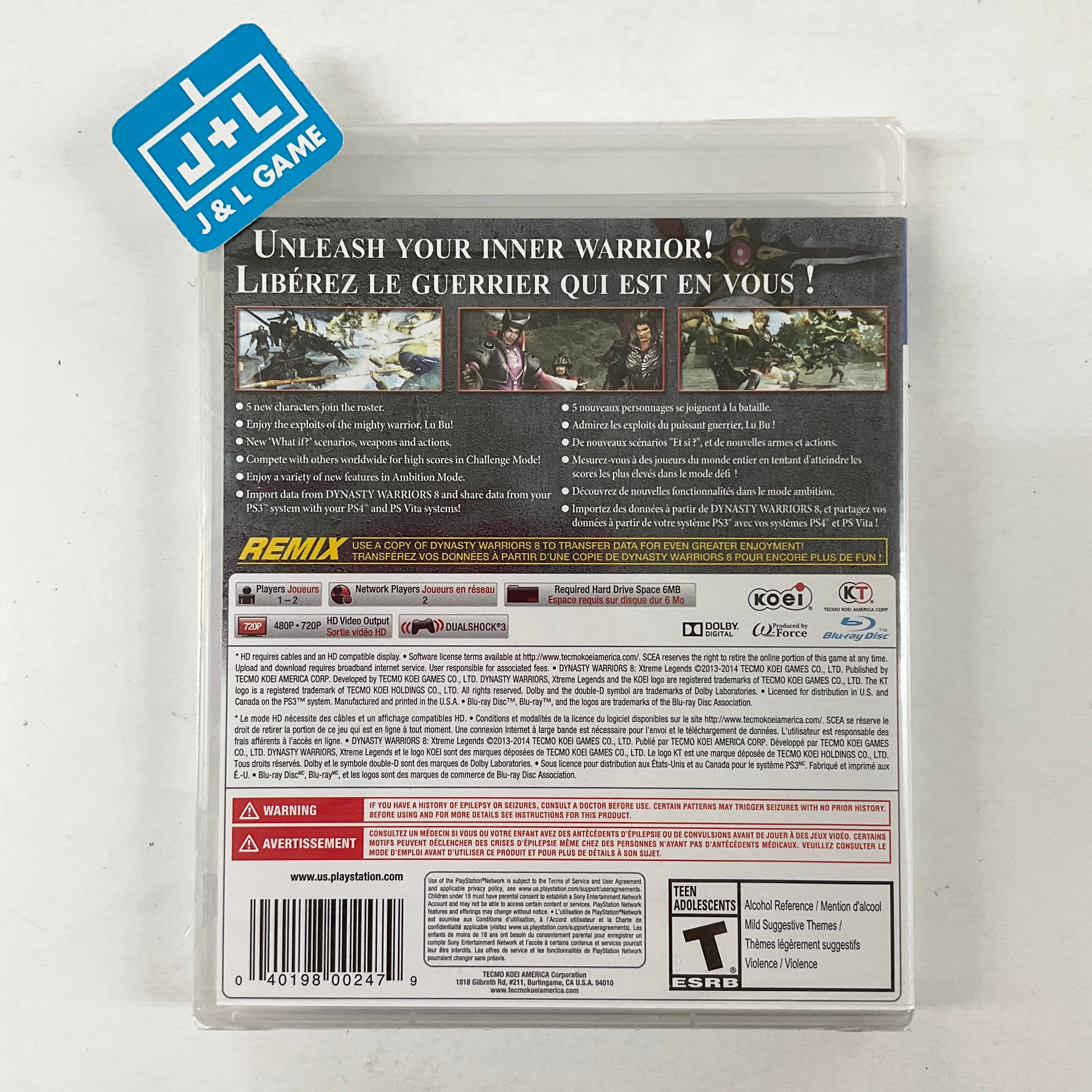 Dynasty Warriors 8: Xtreme Legends - (PS3) PlayStation 3 Video Games Tecmo Koei Games   