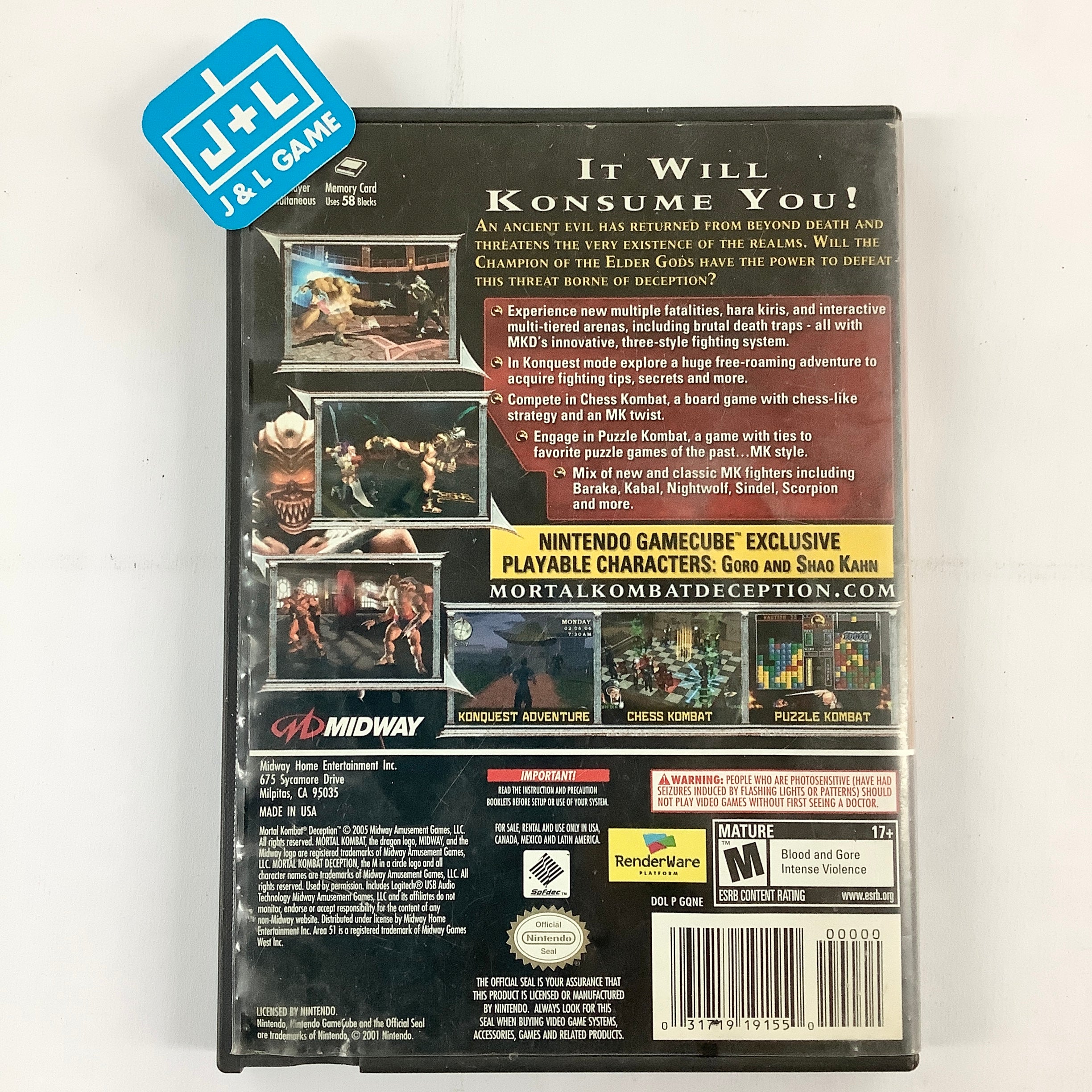 Mortal Kombat: Deception - (GC) GameCube [Pre-Owned] Video Games Midway   