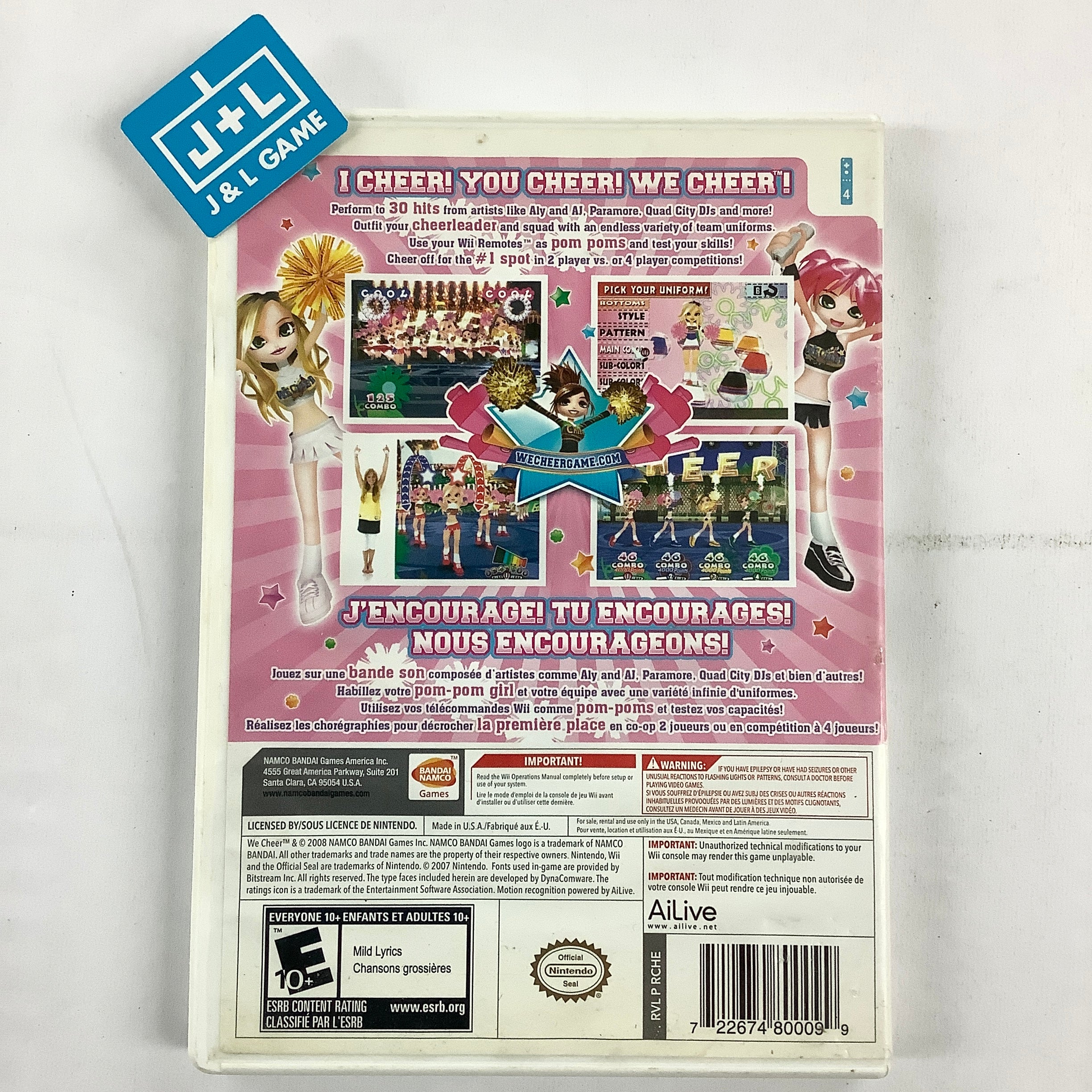 We Cheer - Nintendo Wii [Pre-Owned] Video Games Namco Bandai Games   