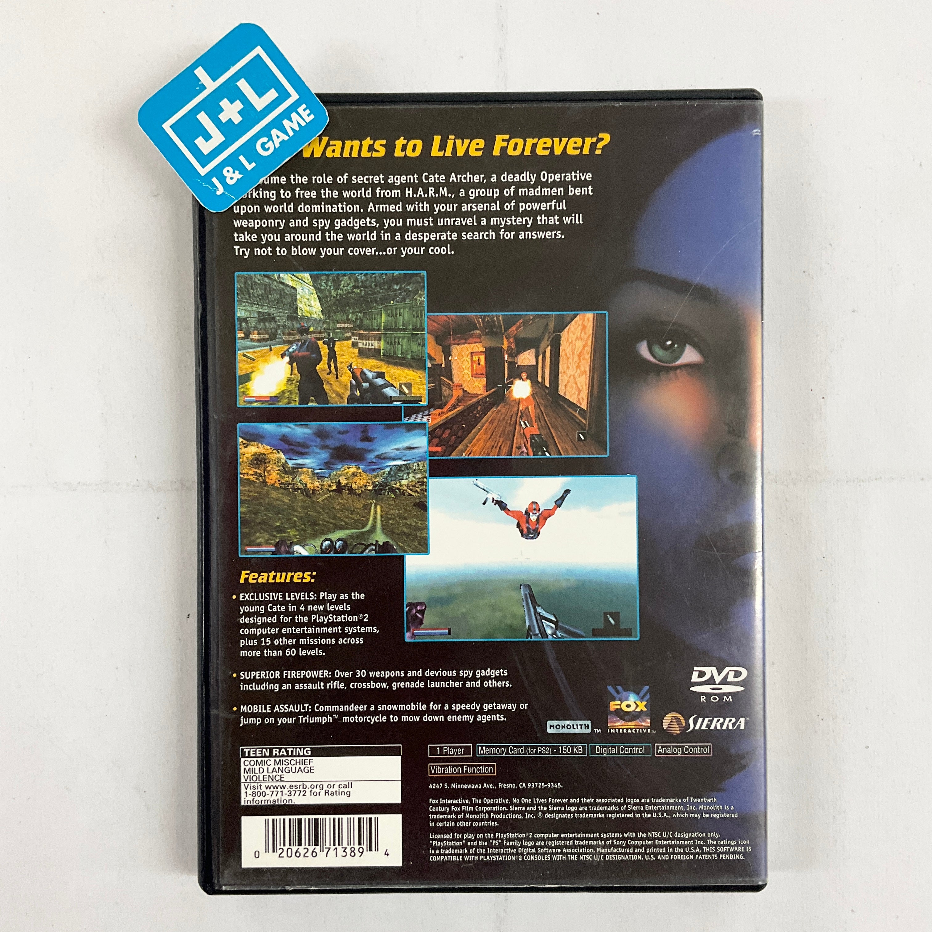 The Operative: No One Lives Forever - (PS2) PlayStation 2 [Pre-Owned] Video Games Sierra Entertainment   
