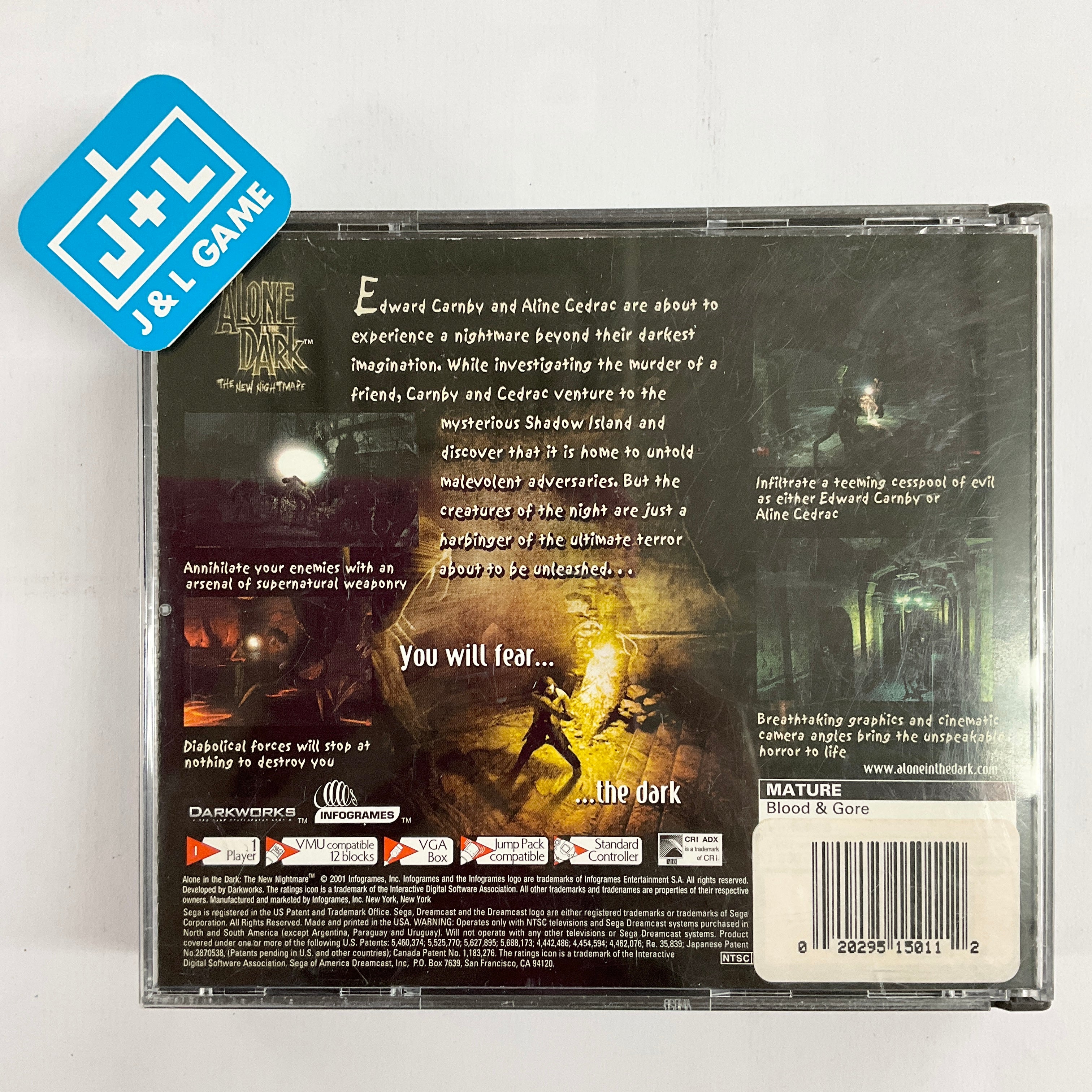 Alone in the Dark: The New Nightmare - (DC) SEGA Dreamcast  [Pre-Owned] Video Games Infogrames   