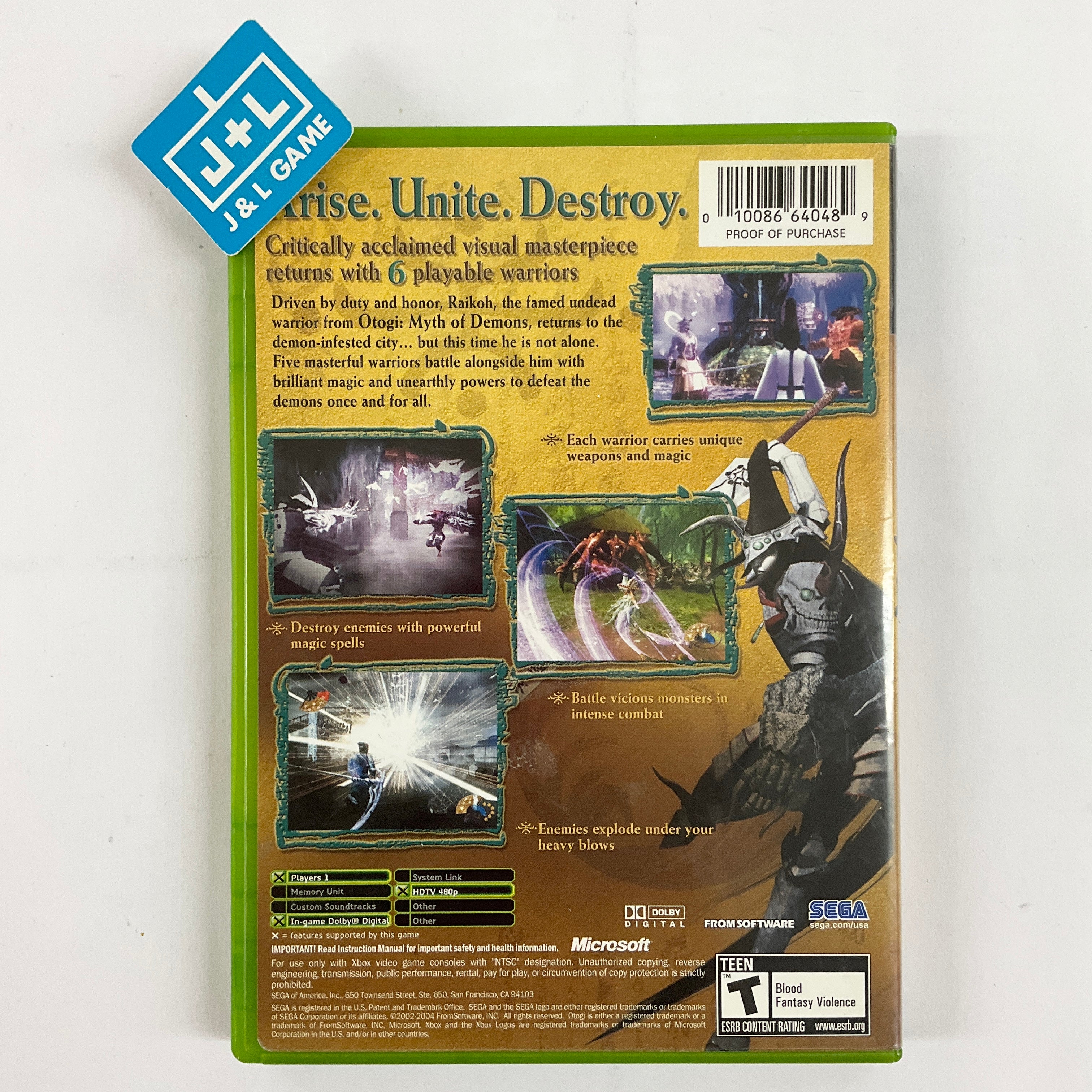 Otogi 2: Immortal Warriors - (XB) Xbox [Pre-Owned] Video Games Sega   
