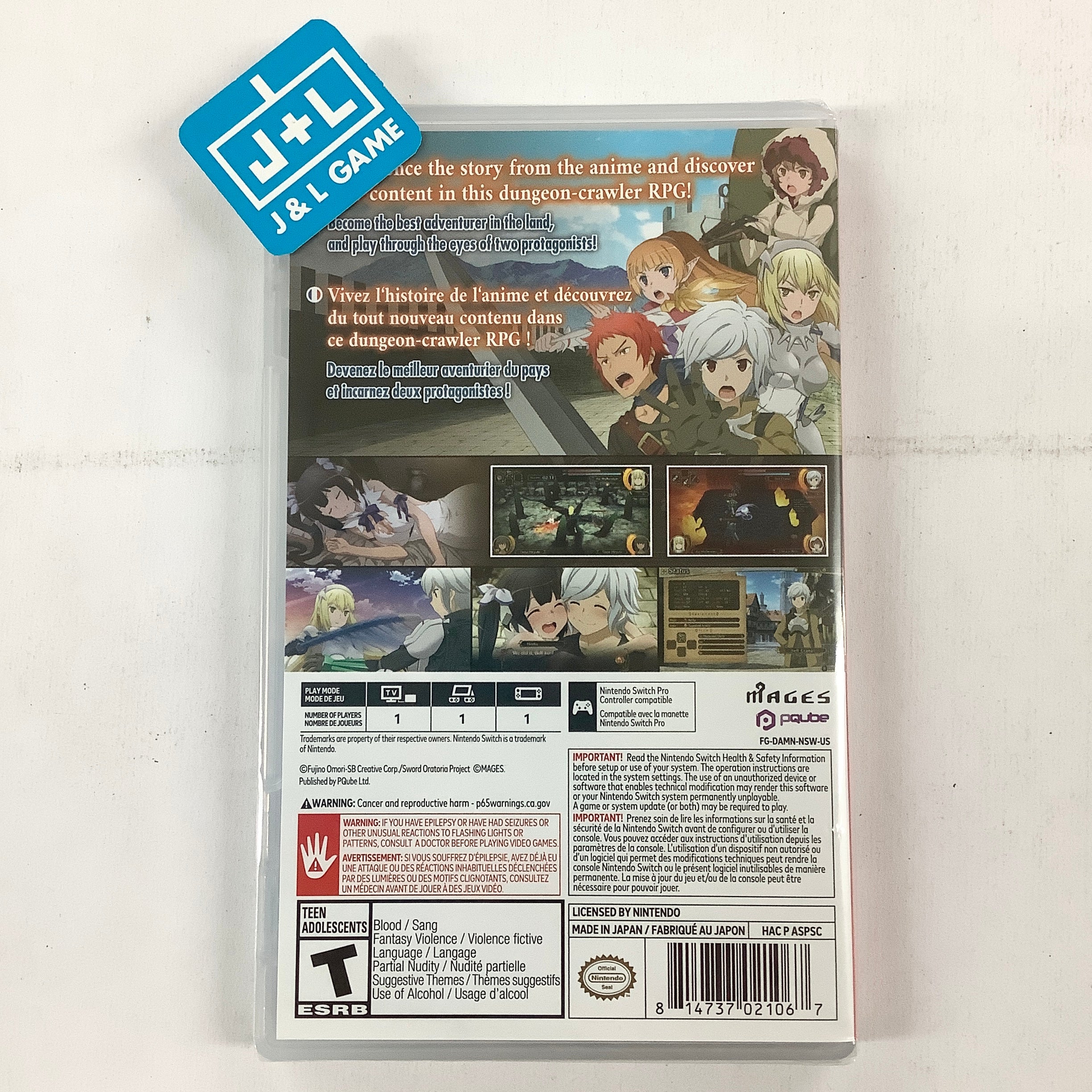 Is It Wrong to Try to Pick Up Girls in A Dungeon? Familia Myth Infinite Combate - (NSW) Nintendo Switch Video Games PQube   