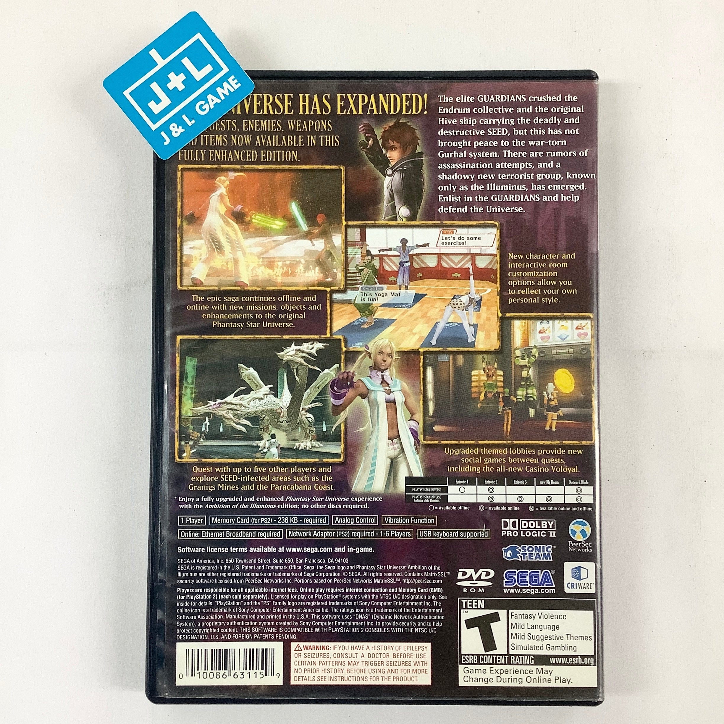 Phantasy Star Universe: Ambition of the Illuminus - (PS2) PlayStation 2 [Pre-Owned] Video Games Sega   