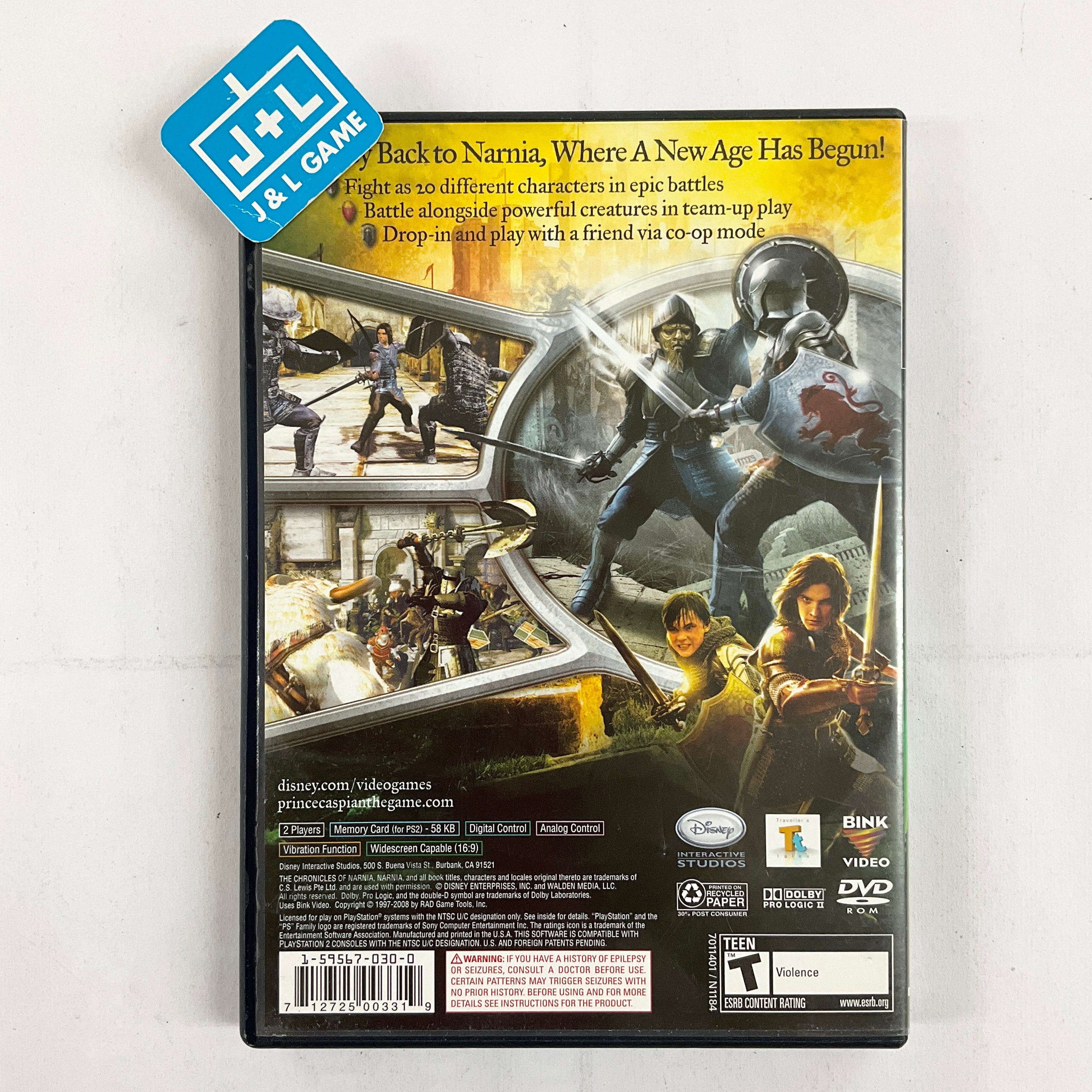 The Chronicles of Narnia: Prince Caspian - (PS2) PlayStation 2 [Pre-Owned] Video Games Disney Interactive Studios   