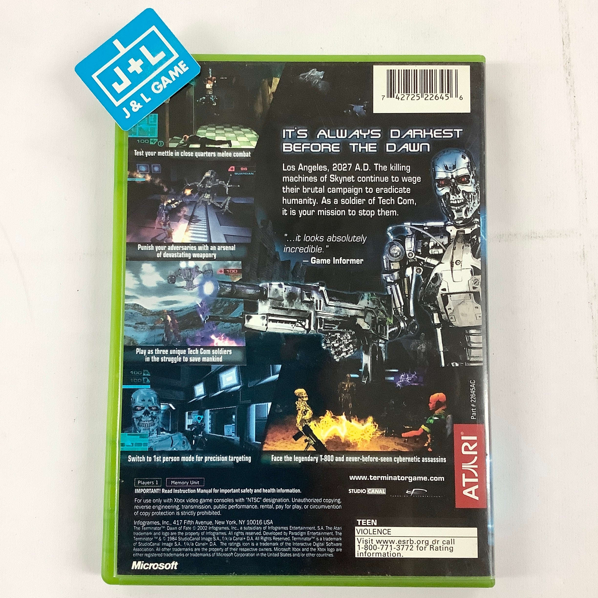 The Terminator: Dawn of Fate - (XB) Xbox [Pre-Owned] Video Games Atari SA   