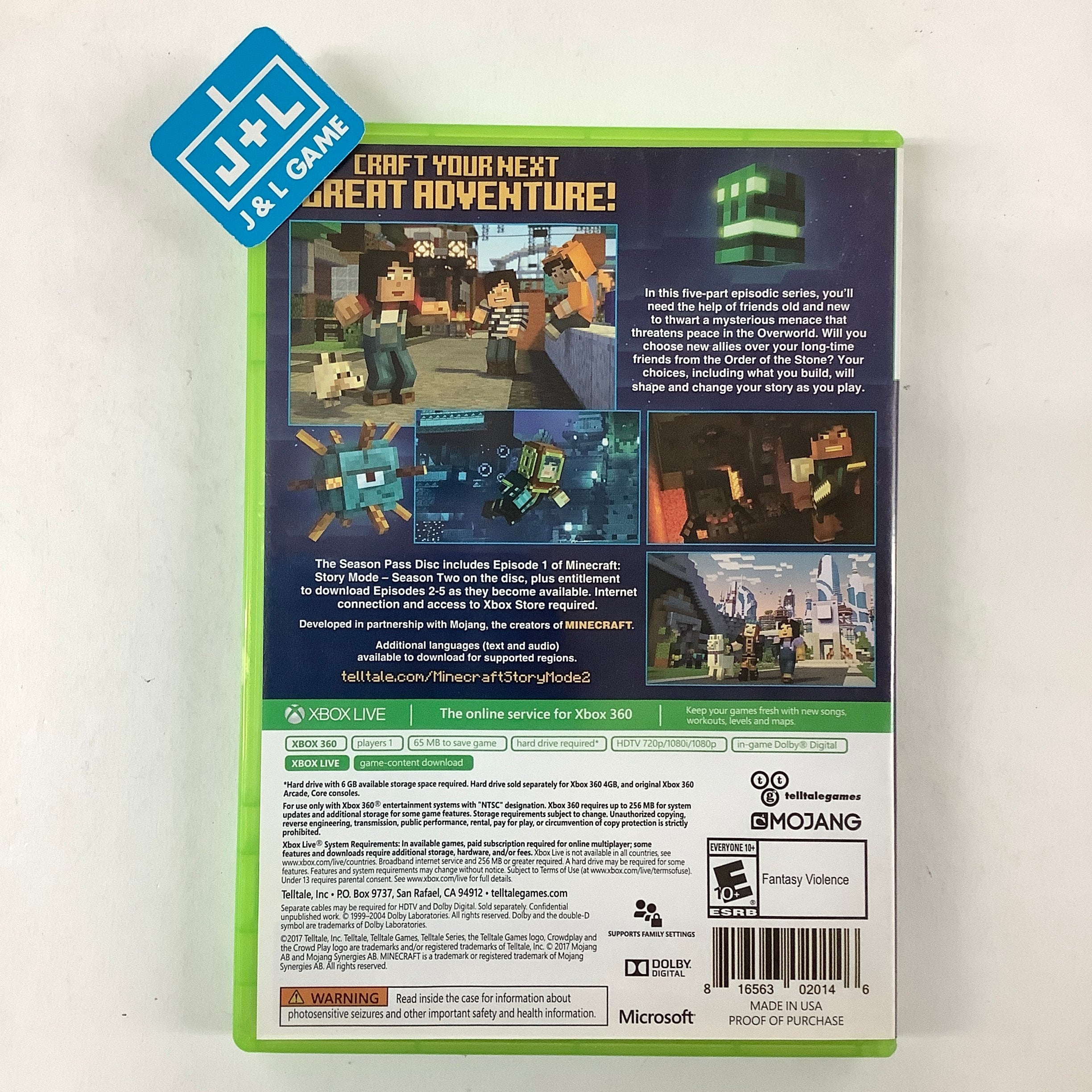 Minecraft: Story Mode - Season Two: The Telltale Series - Xbox 360 [Pre-Owned] Video Games Telltale Games   