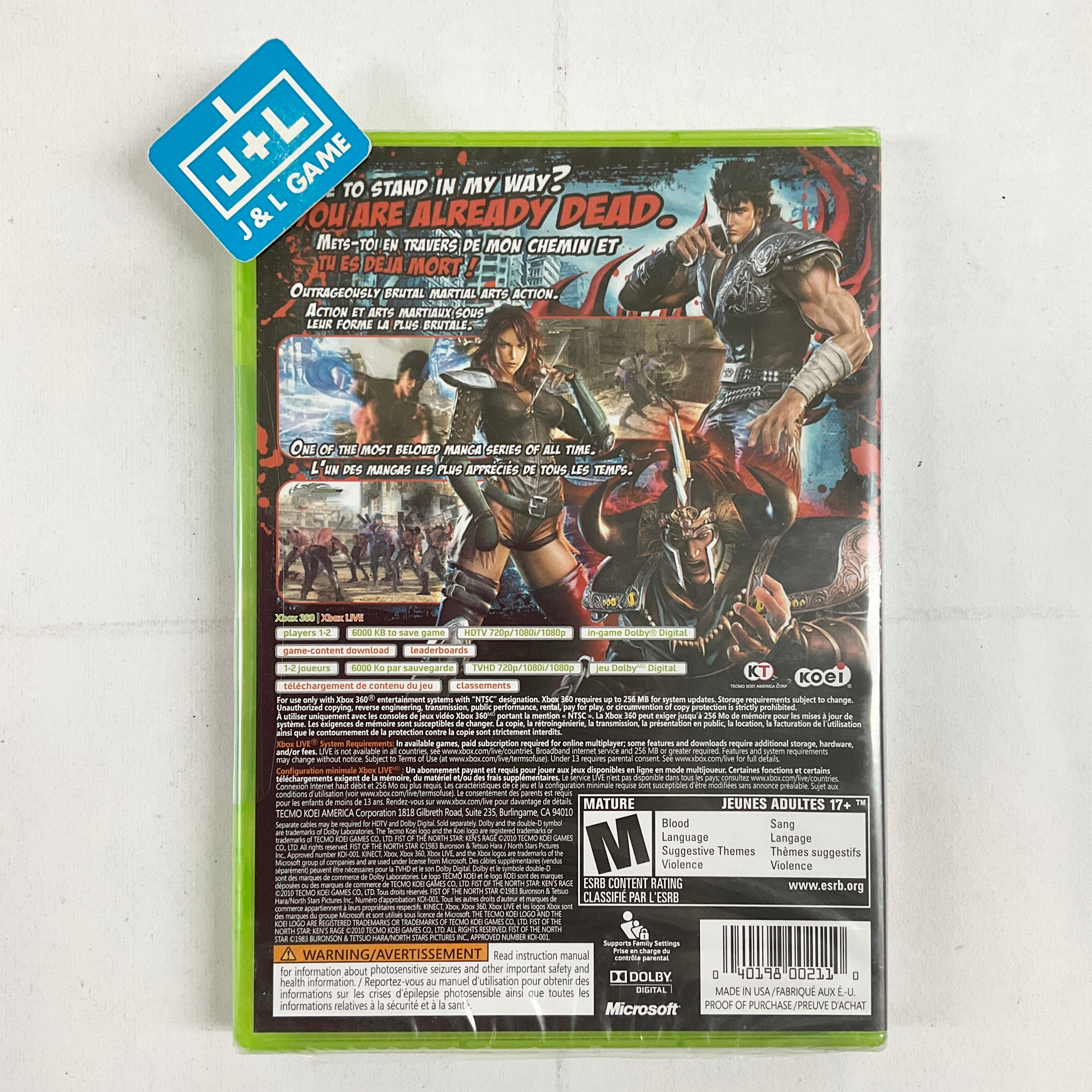 Fist of the North Star: Ken's Rage - Xbox 360 Video Games Koei Tecmo Games   