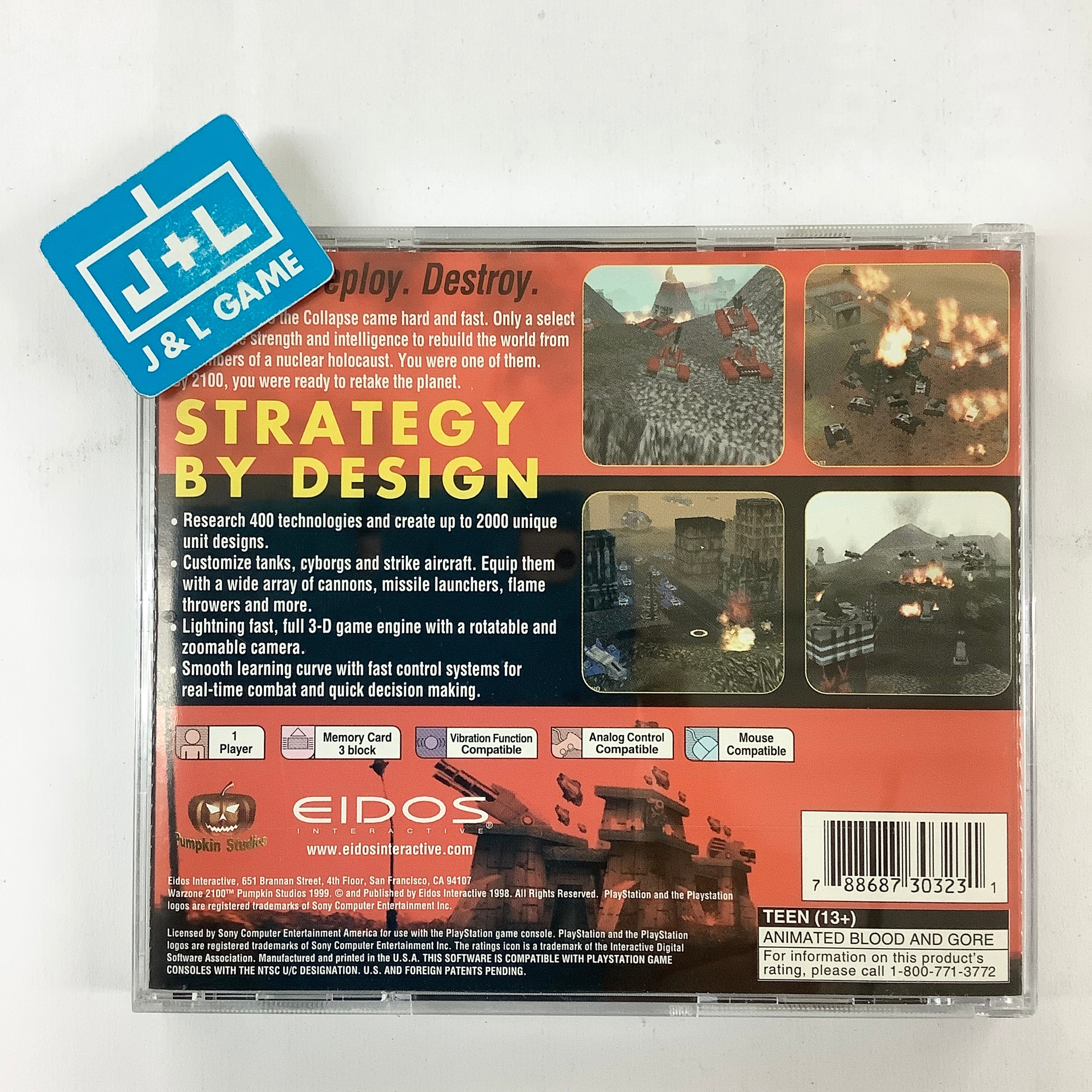 Warzone 2100 - (PS1) PlayStation 1 [Pre-Owned] Video Games Eidos Interactive   