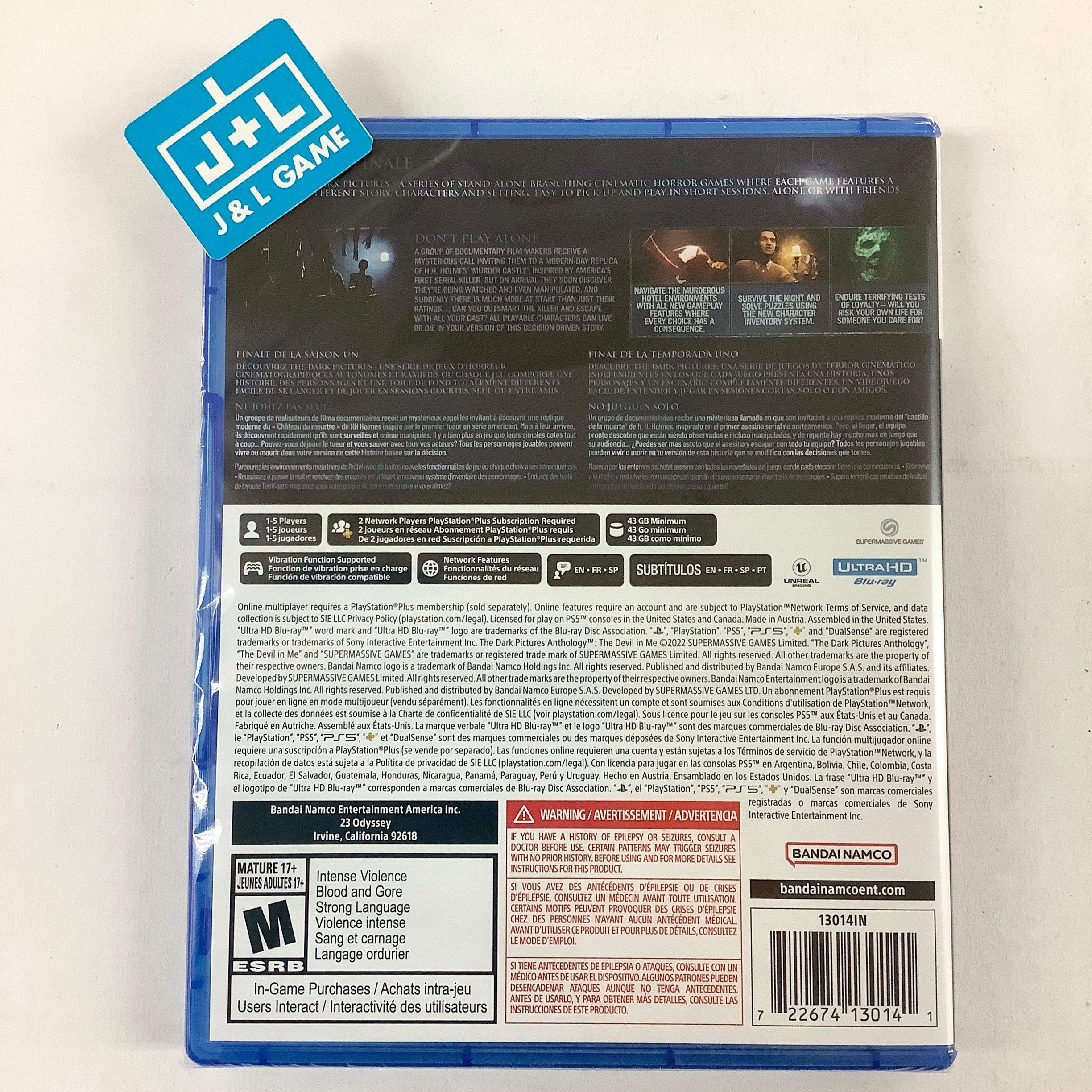 The Dark Pictures Anthology: The Devil in Me - (PS5) PlayStation 5 Video Games BANDAI NAMCO Entertainment   