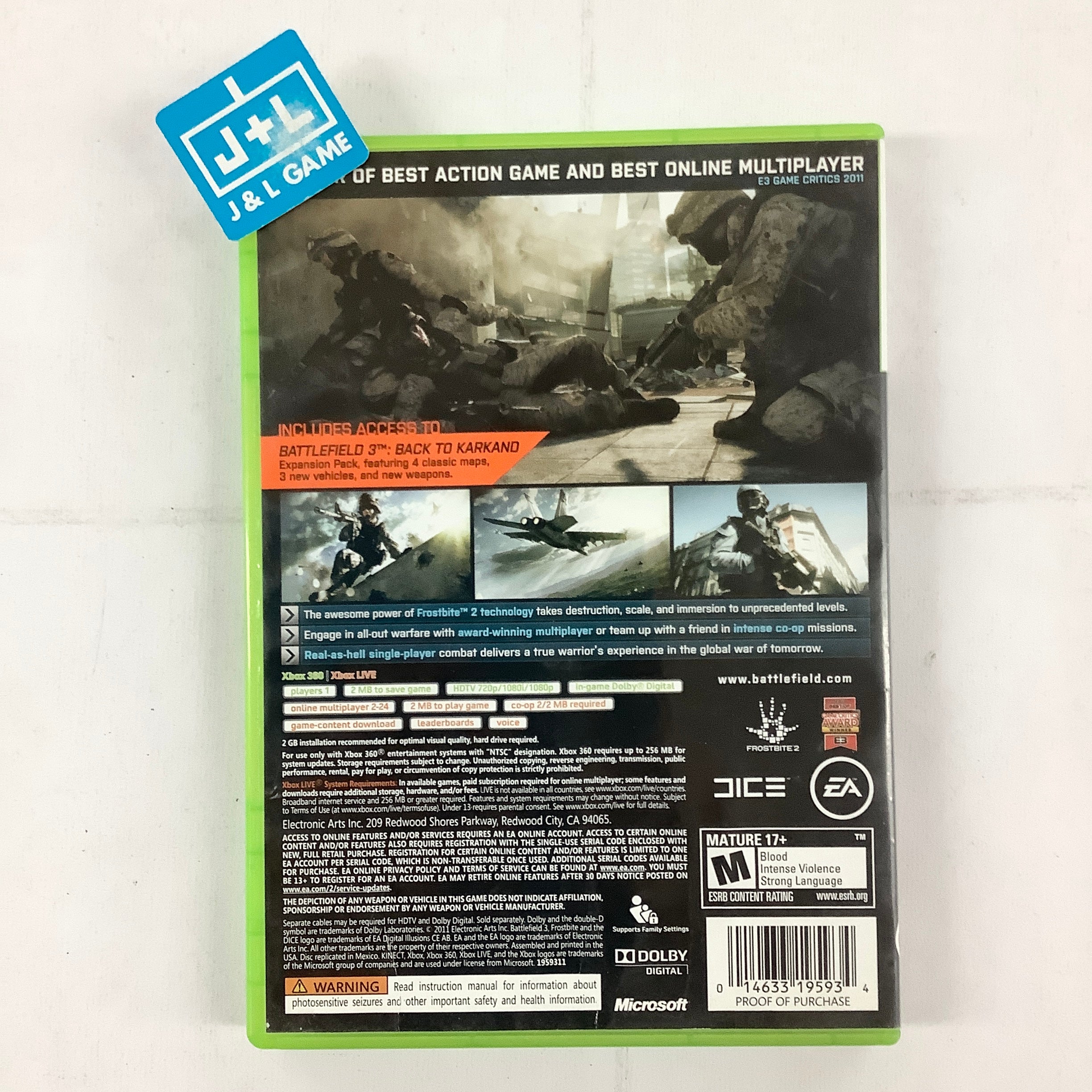 Battlefield 3 (Limited Edition) - Xbox 360 [Pre-Owned] Video Games Electronic Arts   