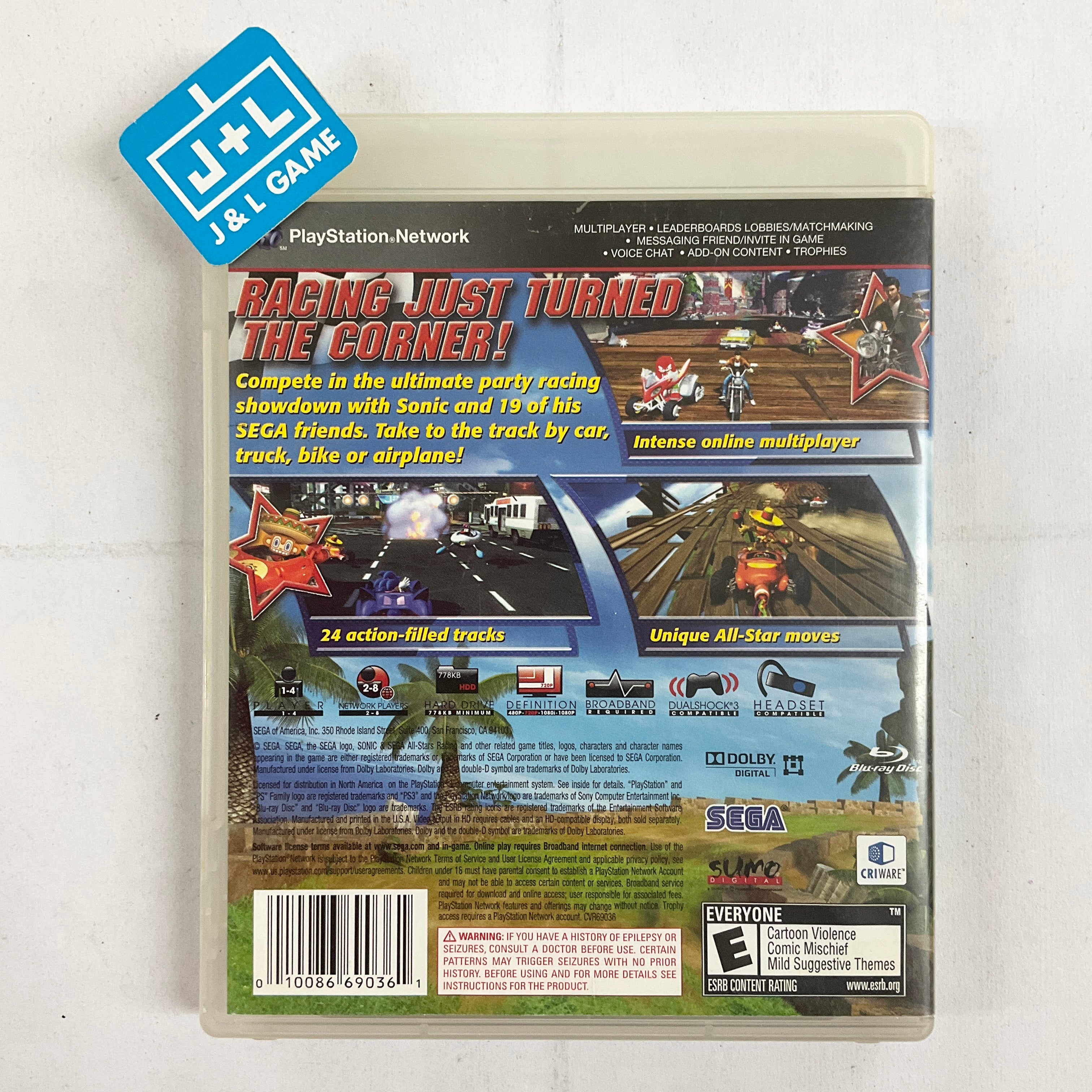 Sonic & SEGA All-Stars Racing - (PS3) PlayStation 3 [Pre-Owned] Video Games SEGA   