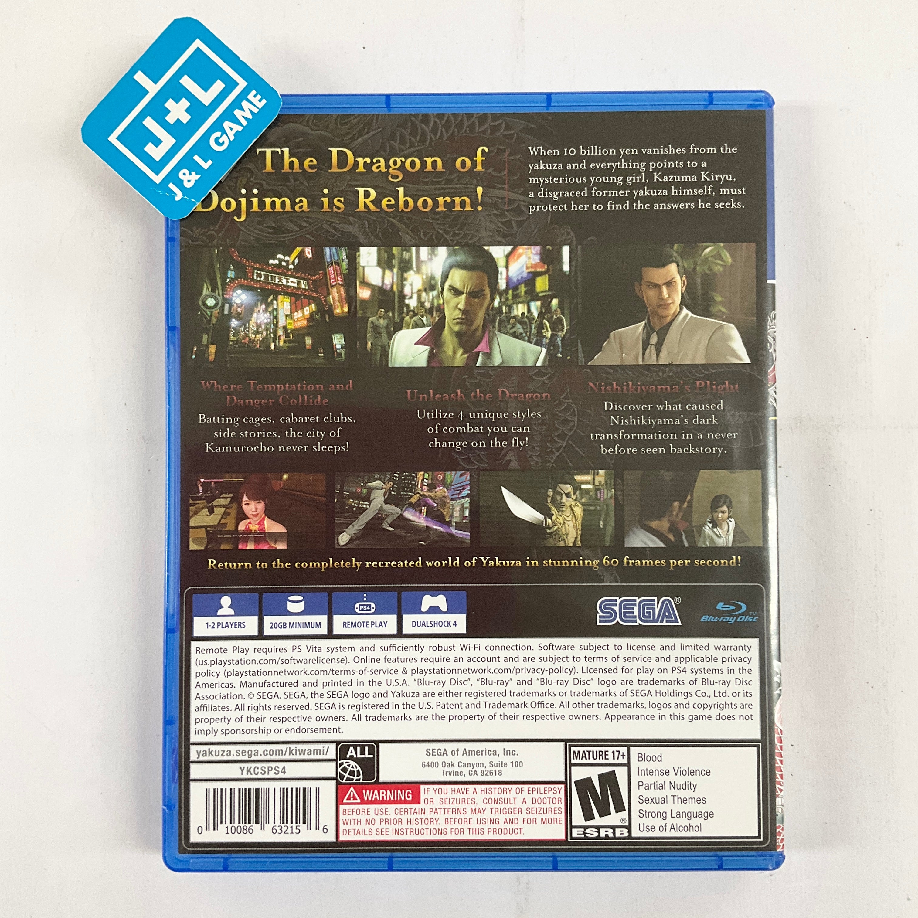 Yakuza Kiwami - (PS4) PlayStation 4 [Pre-Owned] Video Games SEGA   