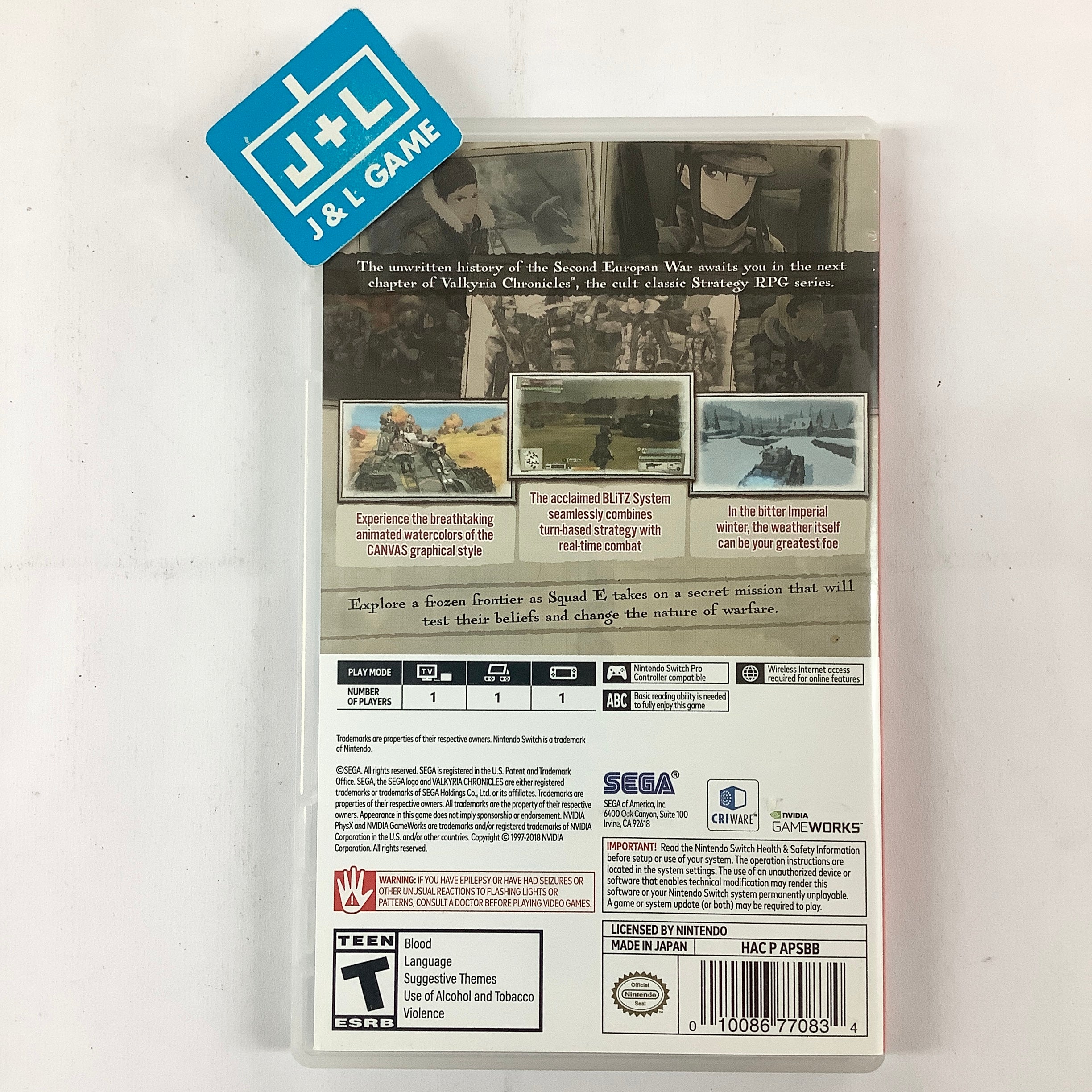 Valkyria Chronicles 4 - (NSW) Nintendo Switch [Pre-Owned] Video Games Sega   