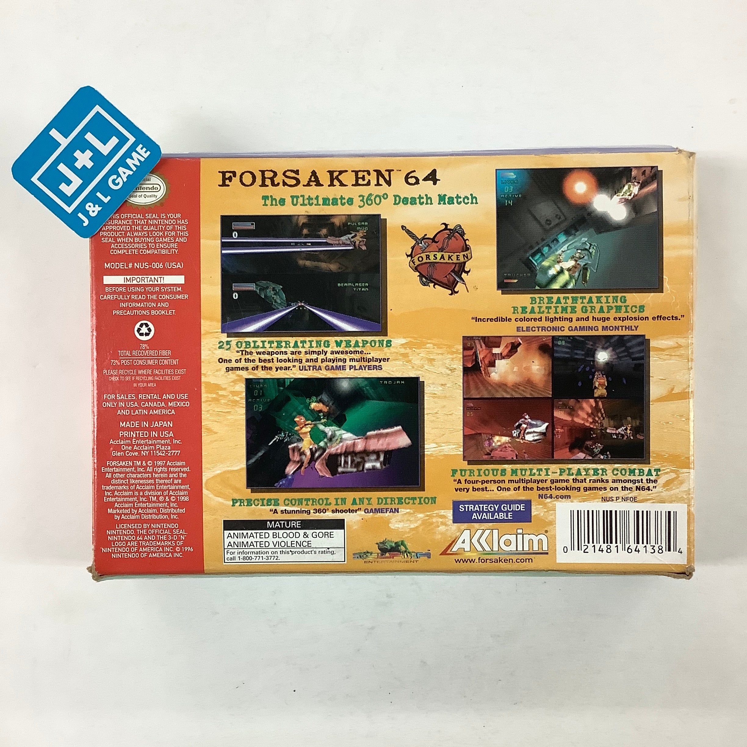 Forsaken 64 - (N64) Nintendo 64 [Pre-Owned] Video Games Acclaim   