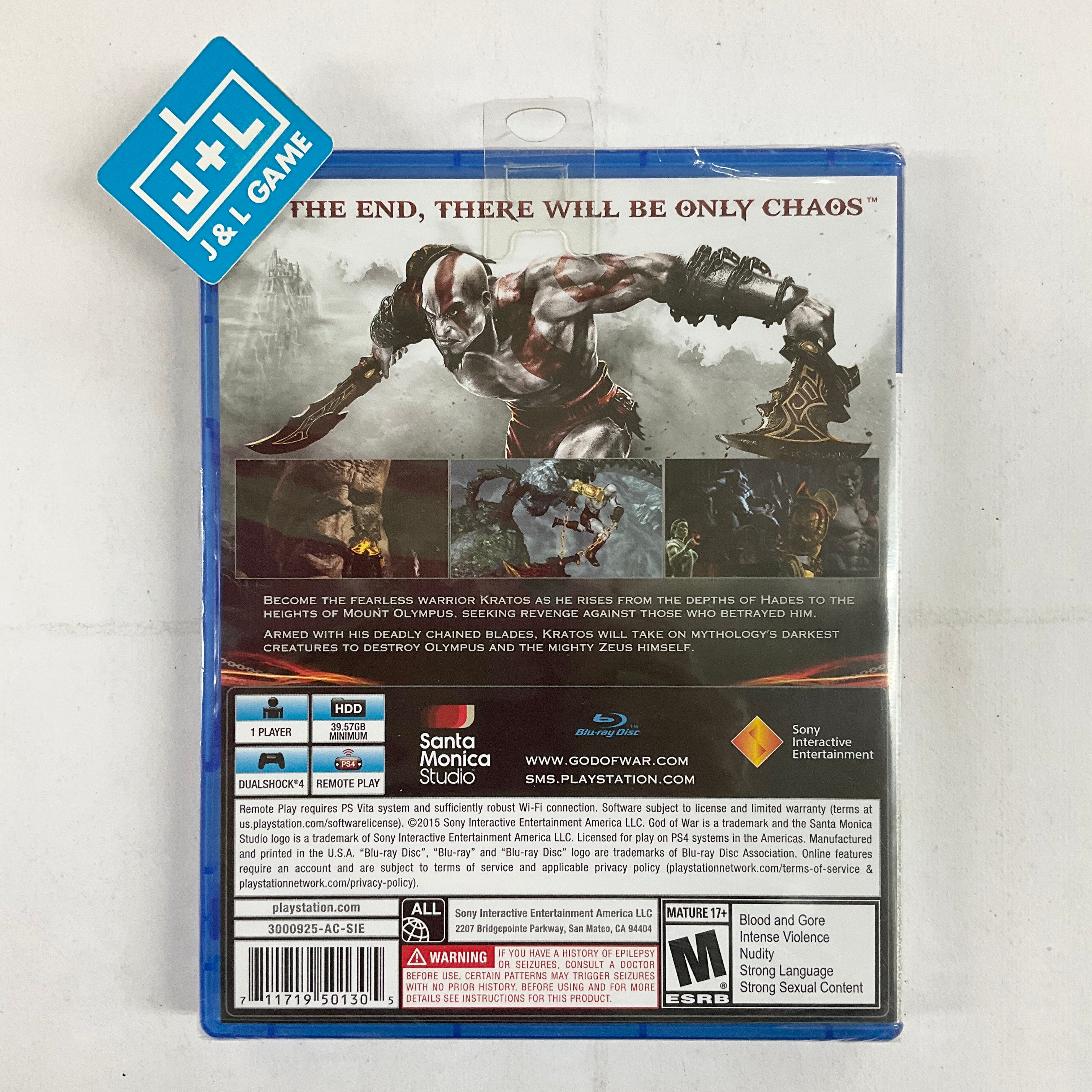 God of War III Remastered - (PS4) PlayStation 4 Video Games SCEA   