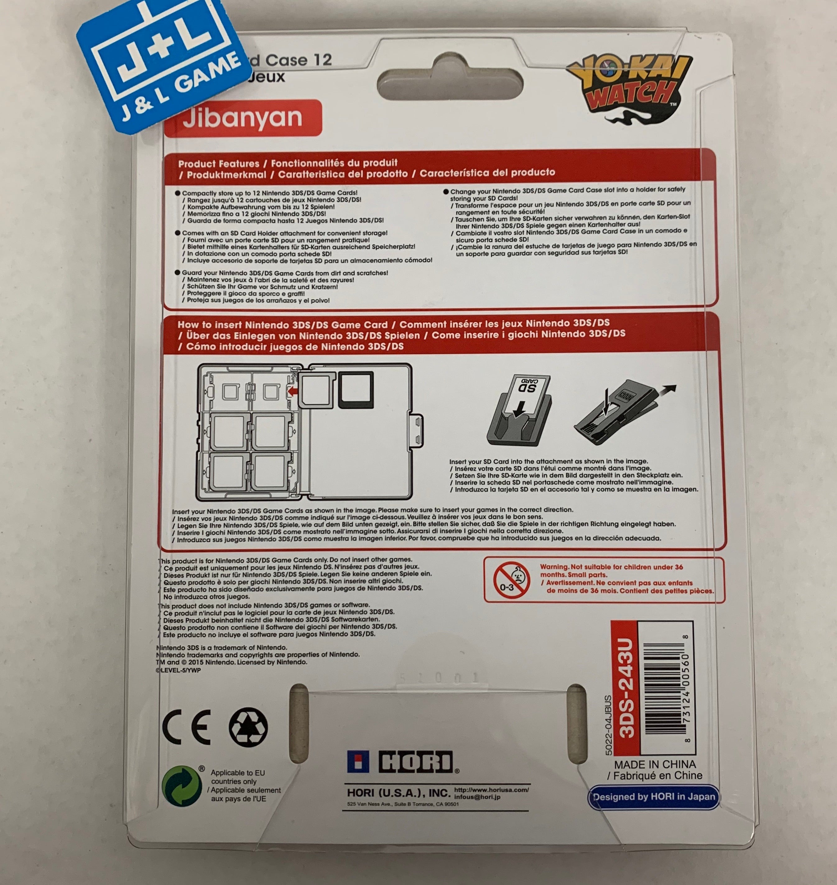 Yo-Kai Watch Game Card Case 12 (Jibanyan) for Nintendo 3DS Accessories HORI   