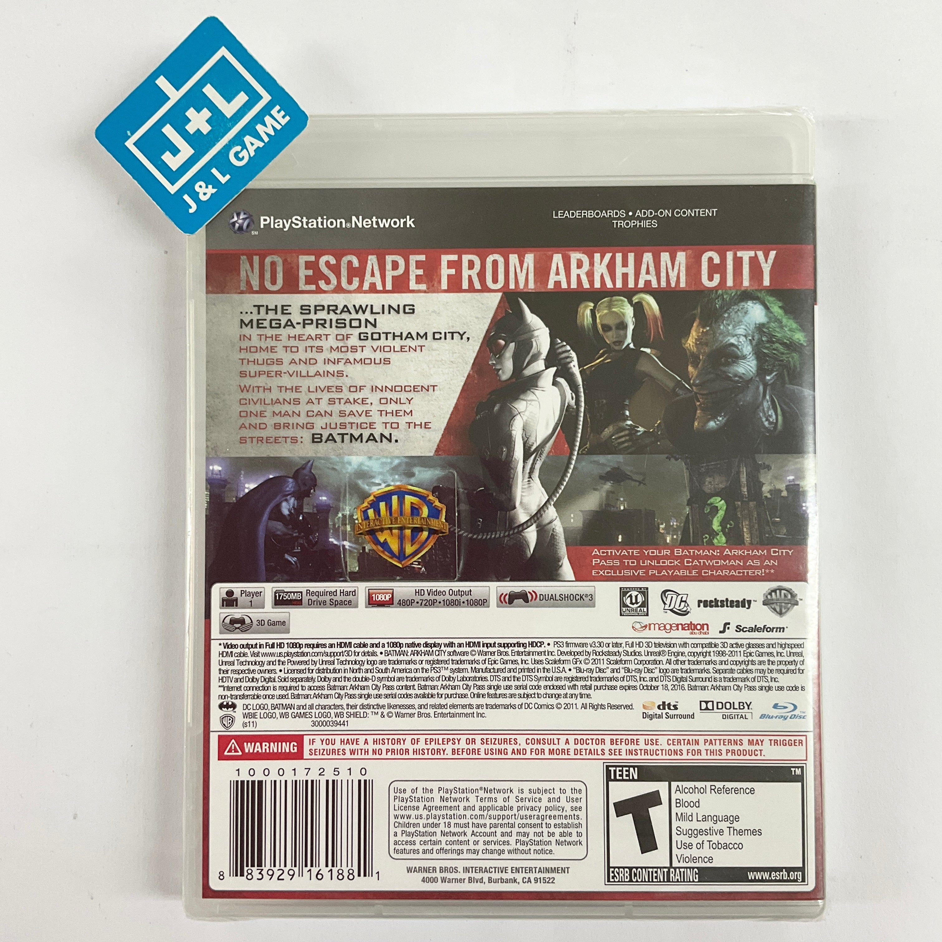 Batman: Arkham City - (PS3) PlayStation 3 Video Games Warner Bros. Interactive Entertainment   