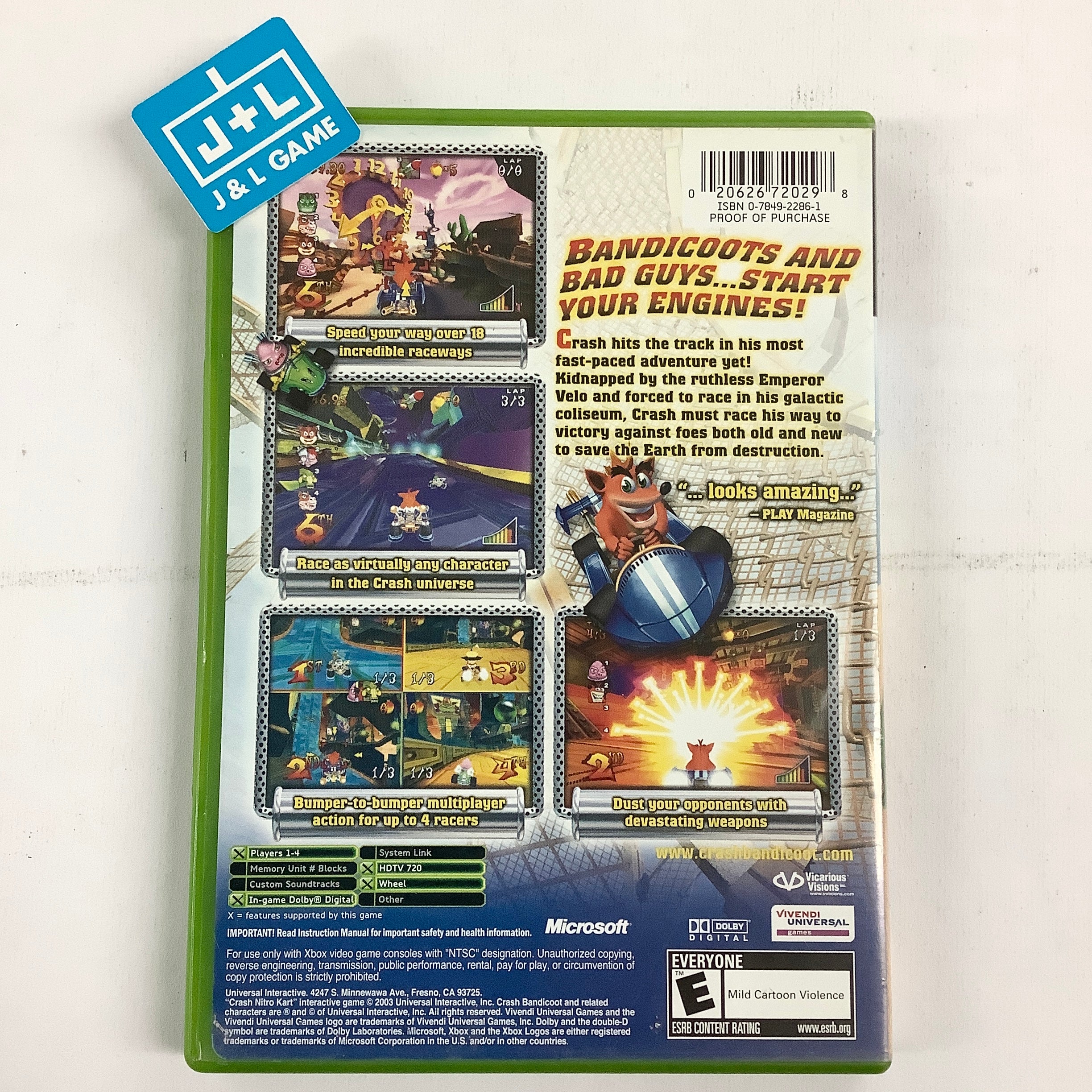 Crash Nitro Kart - (XB) Xbox [Pre-Owned] Video Games Universal Interactive   