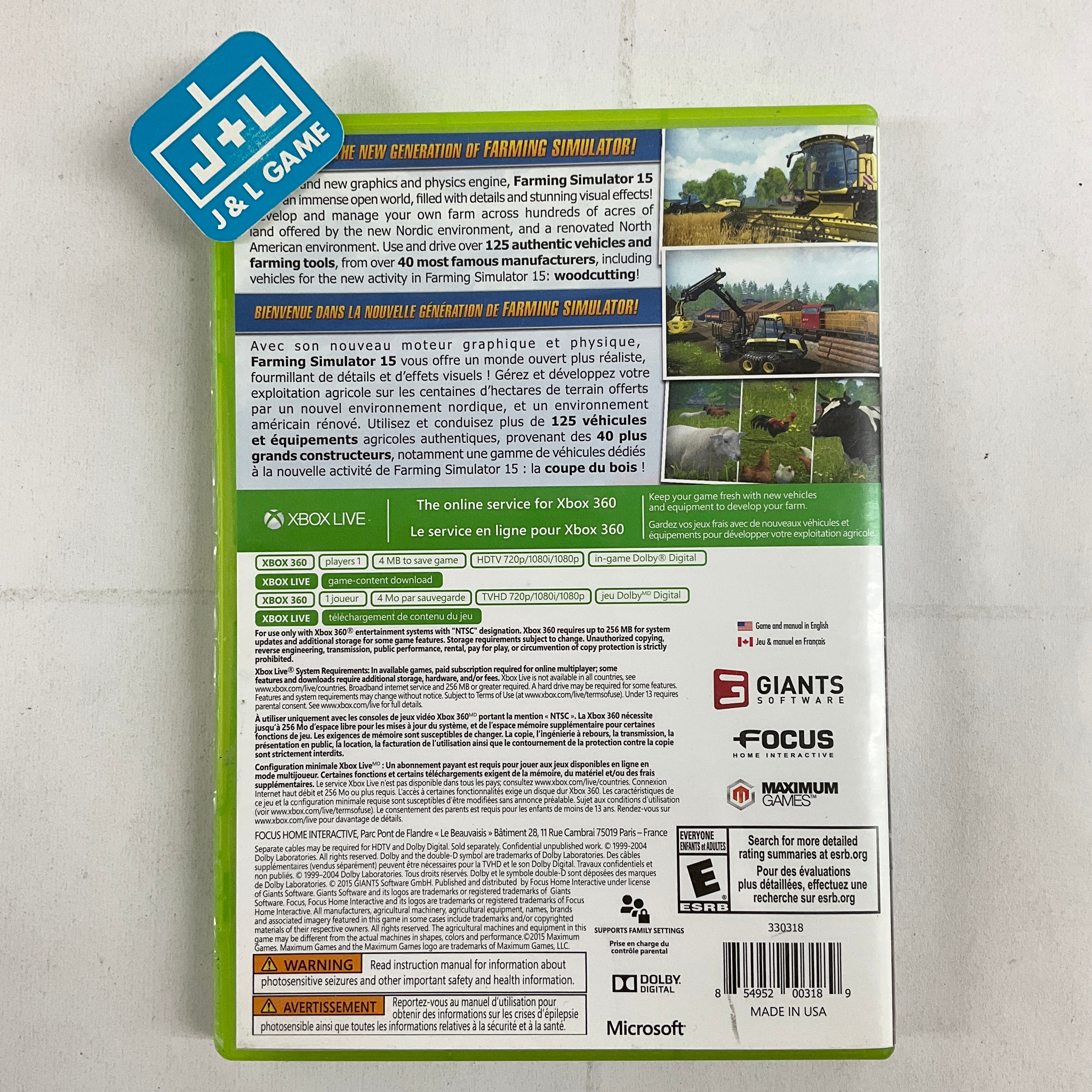Farming Simulator 15 - Xbox 360 [Pre-Owned] Video Games Maximum Games   