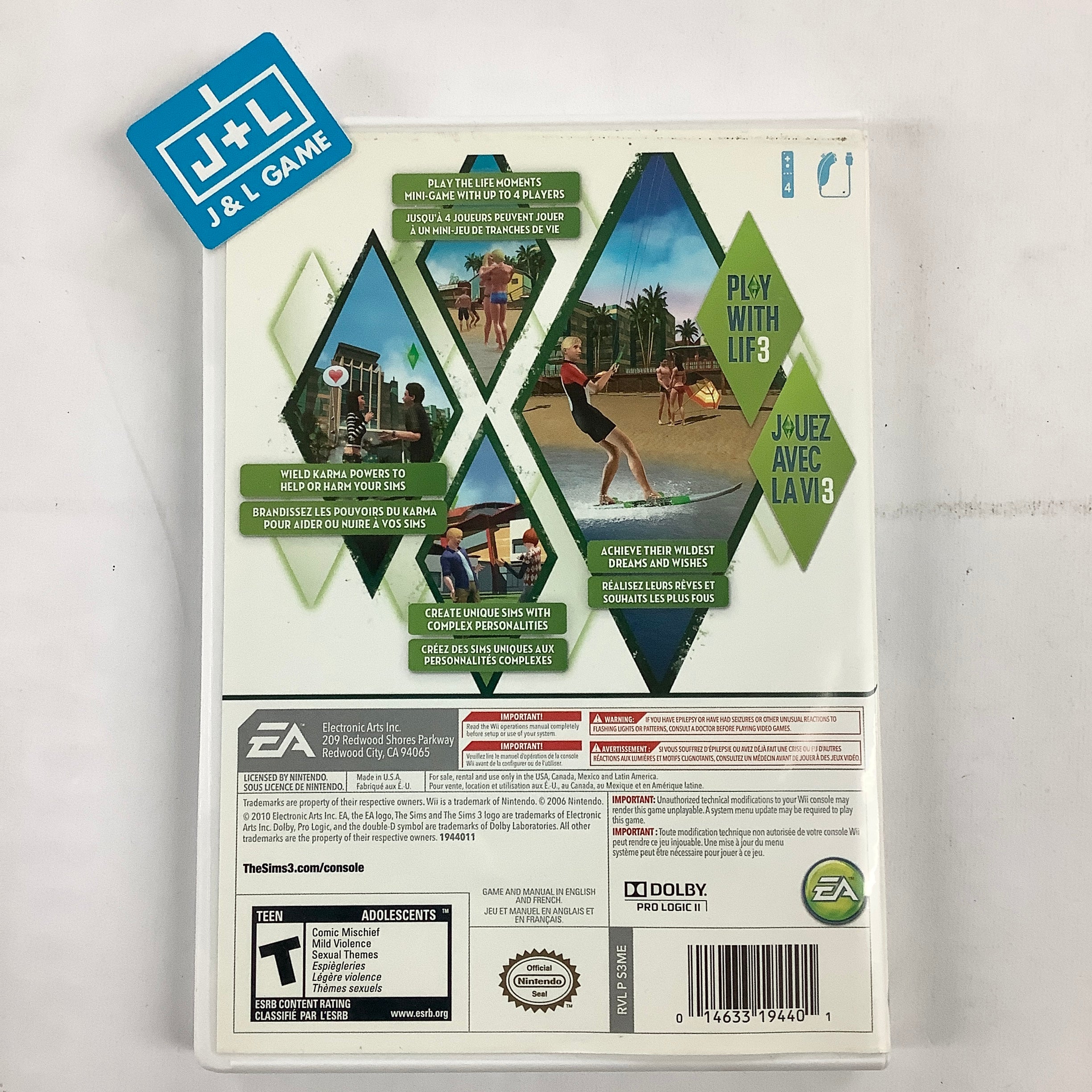 The Sims 3 - Nintendo Wii [Pre-Owned] Video Games Electronic Arts   