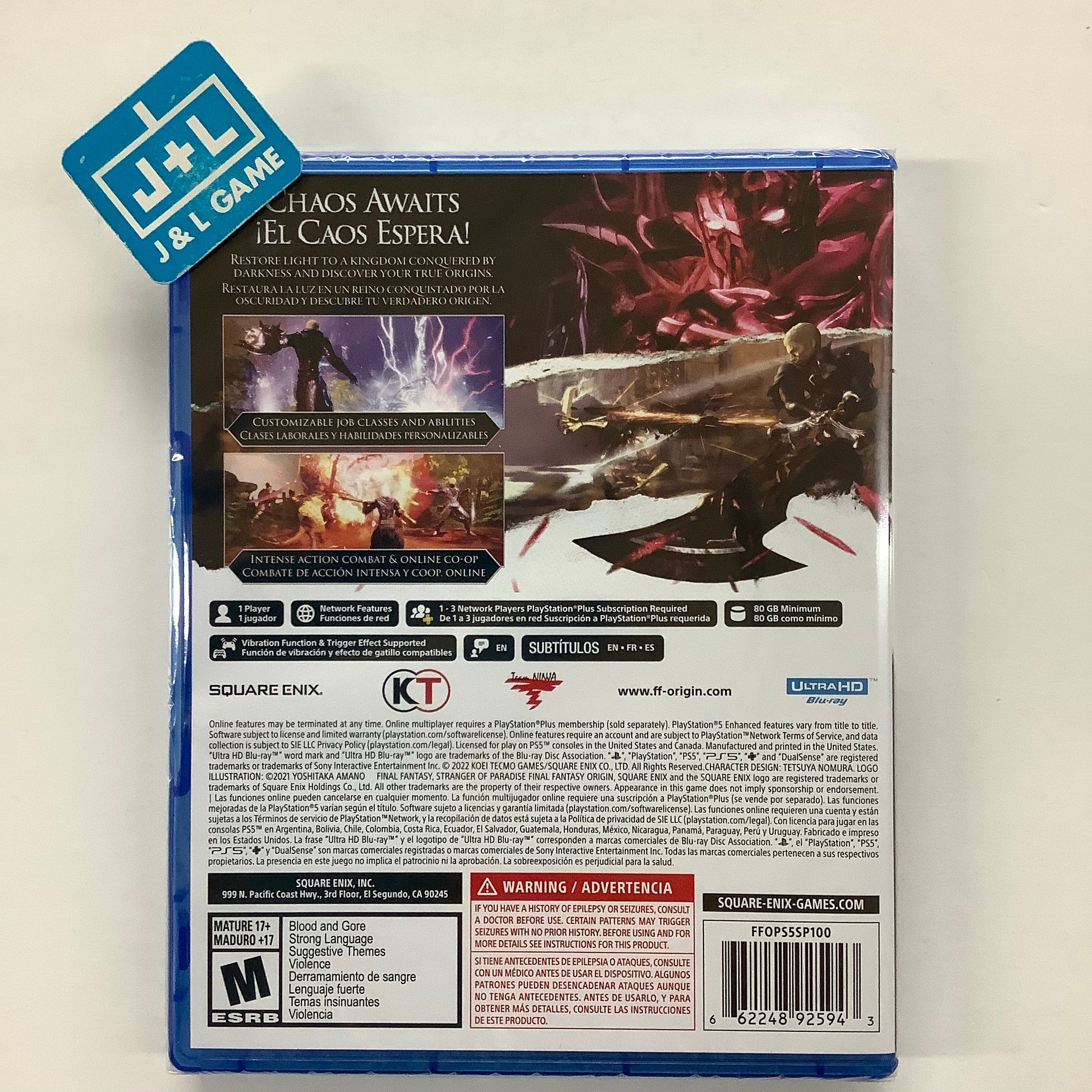 Stranger of Paradise: Final Fantasy Origin (French & Spanish Sub) - (PS5) PlayStation 5 Video Games Square Enix   