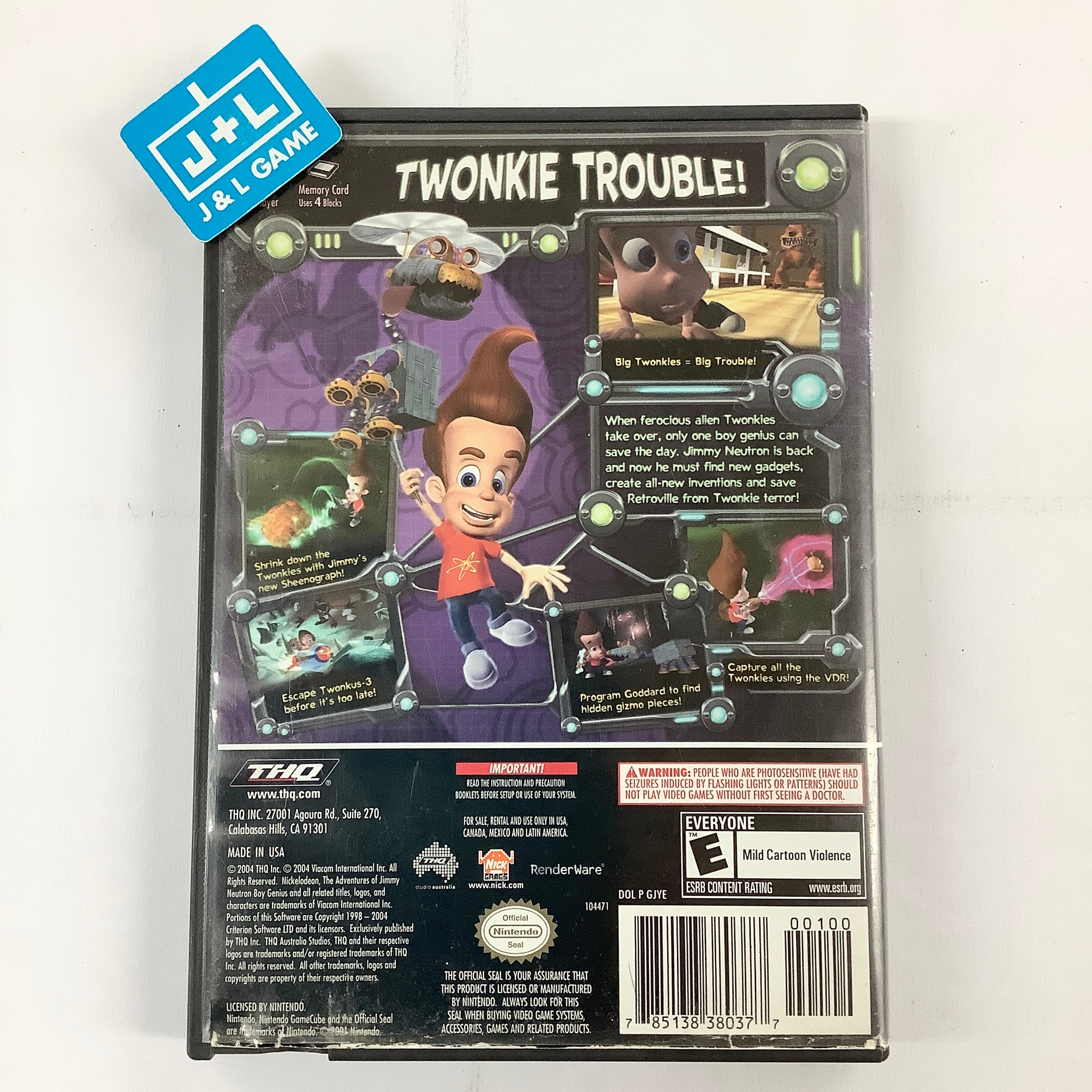 The Adventures of Jimmy Neutron Boy Genius: Attack of the Twonkies - (GC) GameCube [Pre-Owned] Video Games THQ   