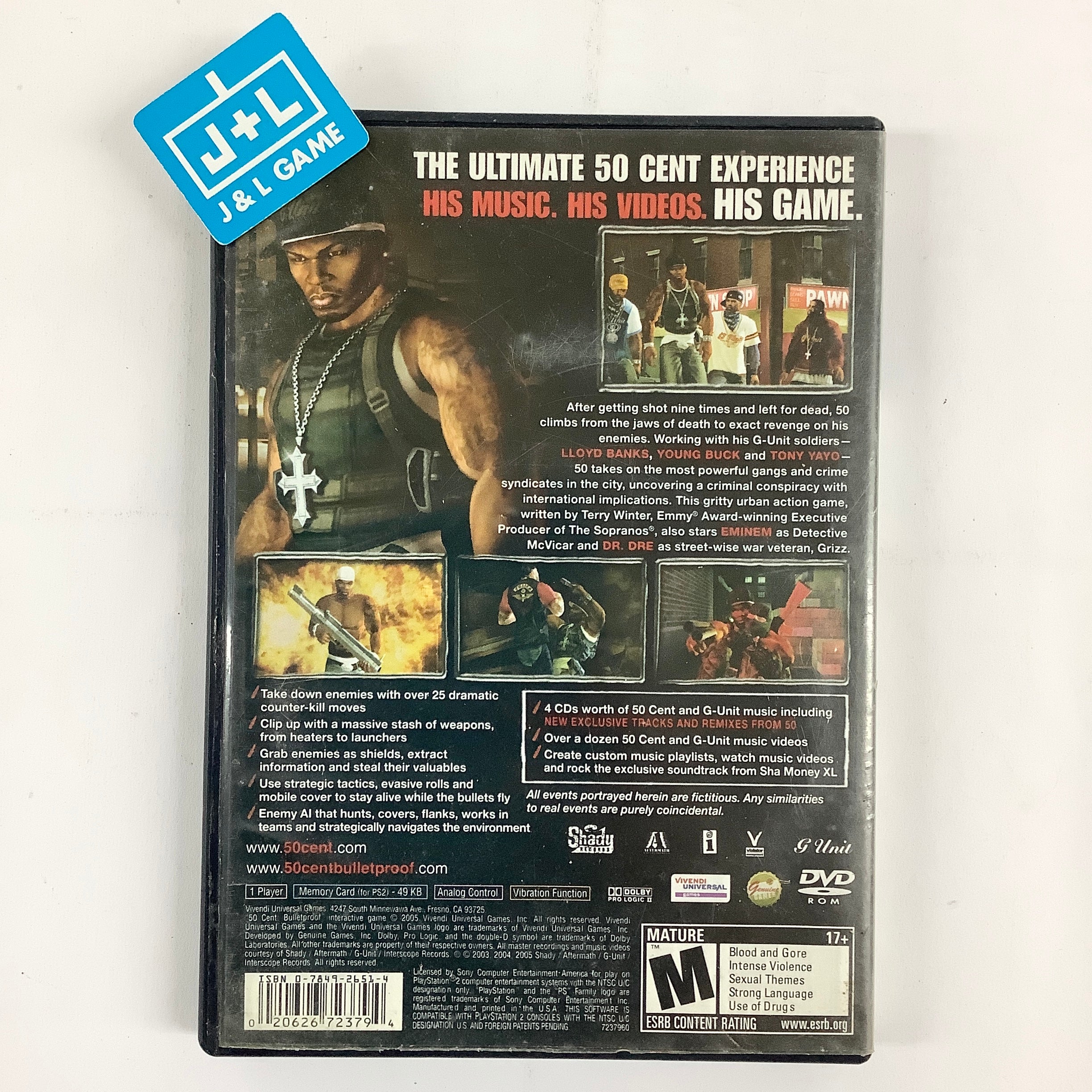 50 Cent: Bulletproof - (PS2) PlayStation 2 [Pre-Owned] Video Games Vivendi Universal   